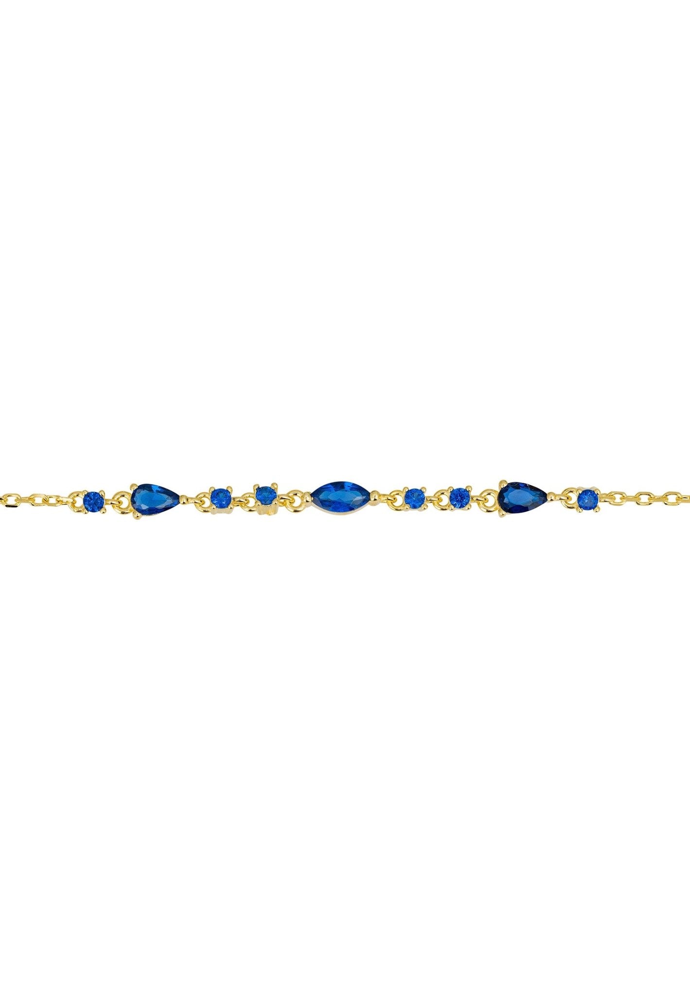 Olivia Bracelet Sapphire Blue Gold - LATELITA Bracelets