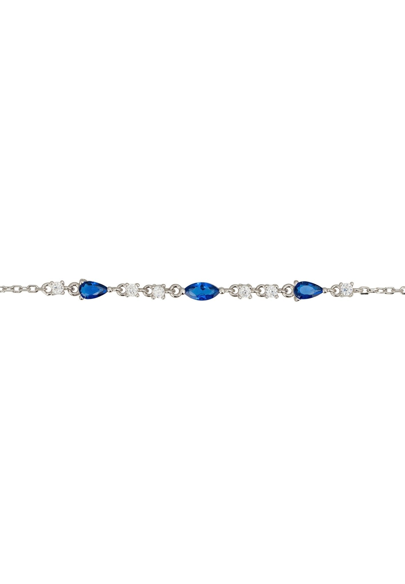 Olivia Gemstone Bracelets Silver Sapphire & White CZ - LATELITA Bracelets