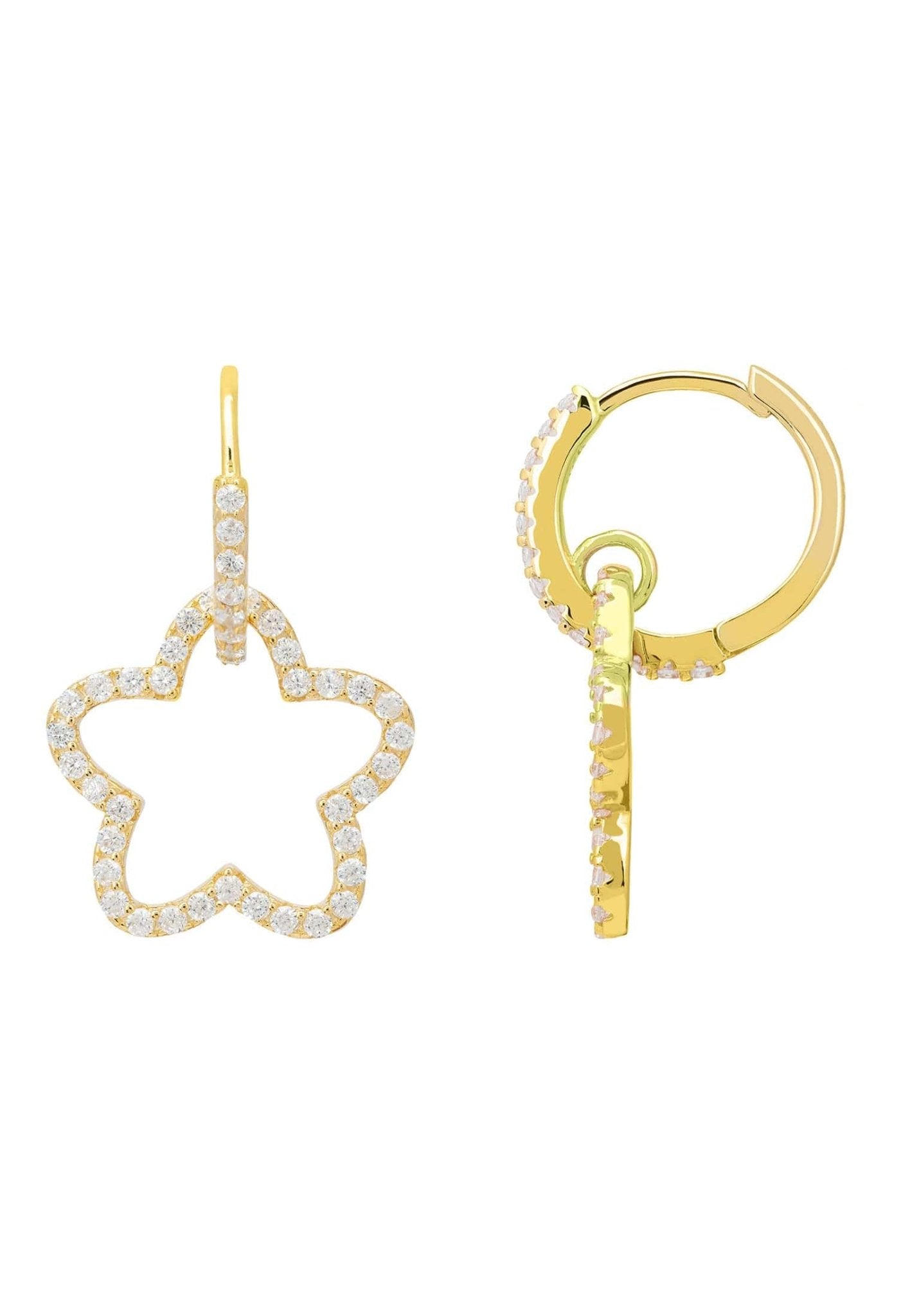 Open Blossom Hoop Earrings Gold - LATELITA Earrings