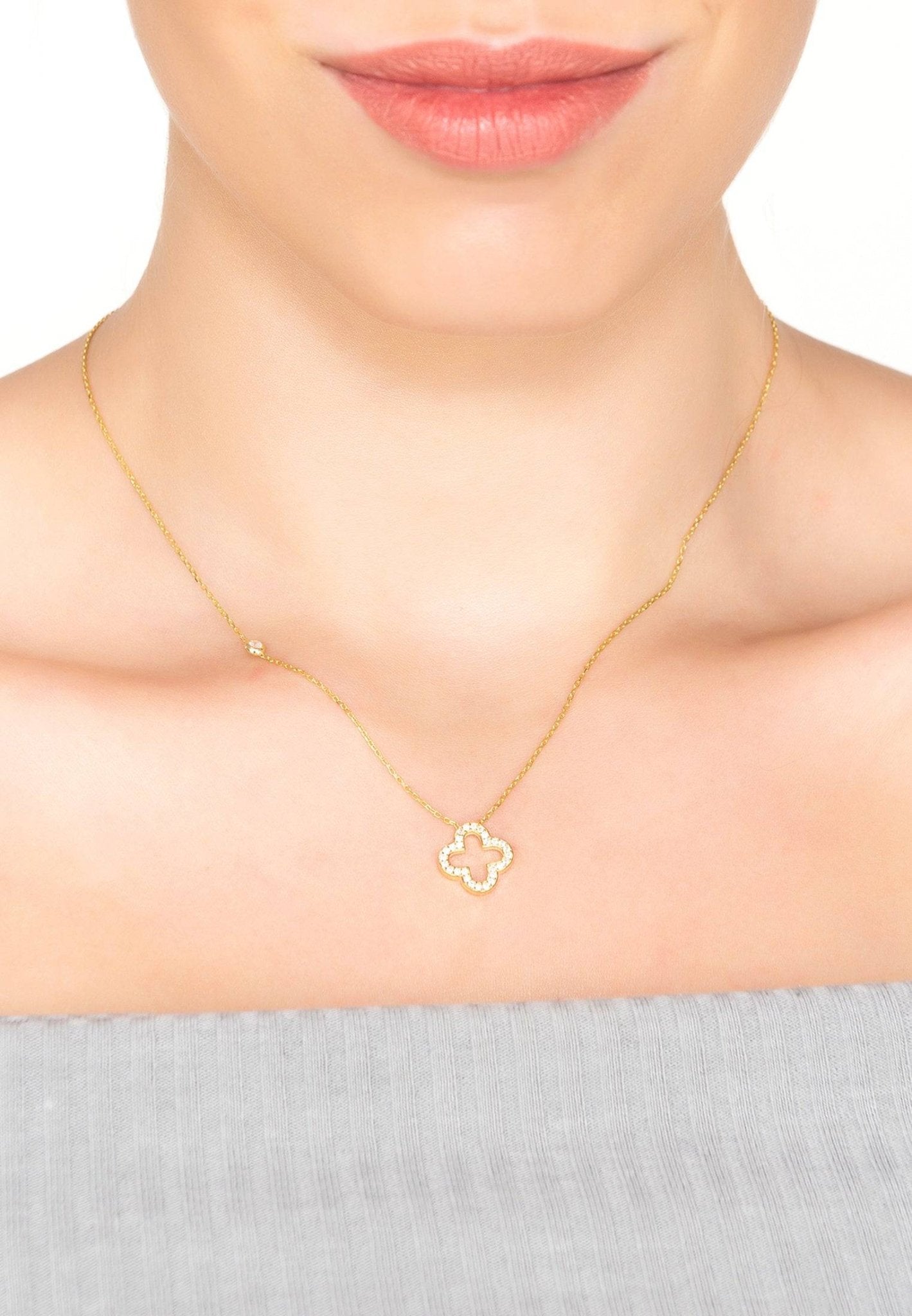Open Clover Pendant Necklace - LATELITA Necklaces