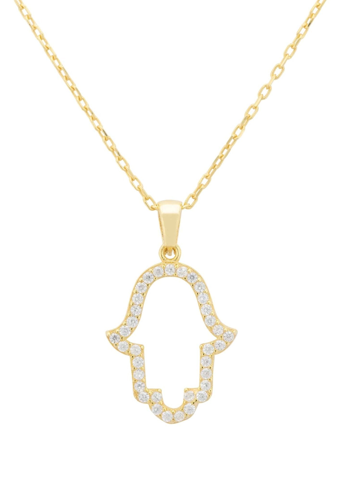 Open Hamsa Necklace Gold - LATELITA Necklaces