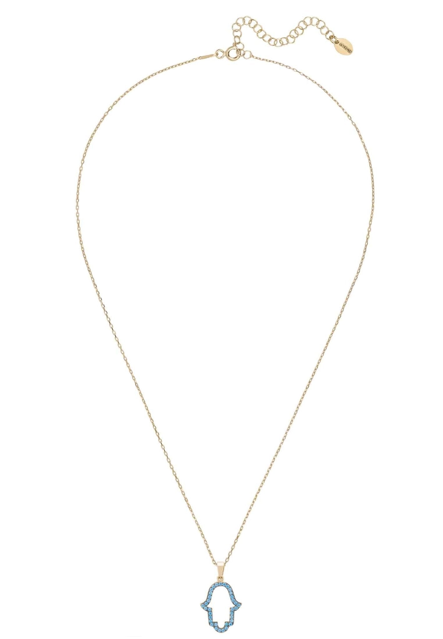 Open Hamsa Turquoise Necklace Gold - LATELITA Necklaces