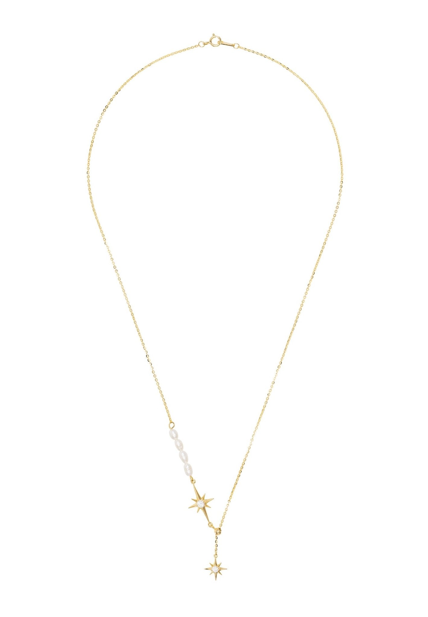 Orion Pearl & Star Choker Necklace Gold - LATELITA Necklaces
