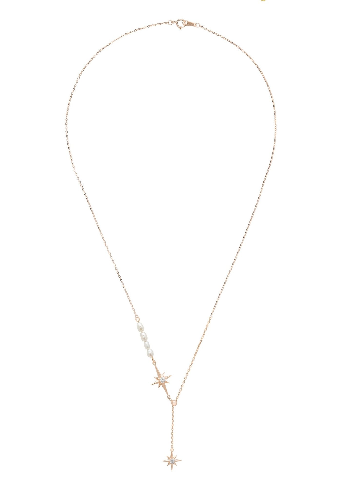 Orion Pearl & Star Choker Necklace Rosegold - LATELITA Necklaces