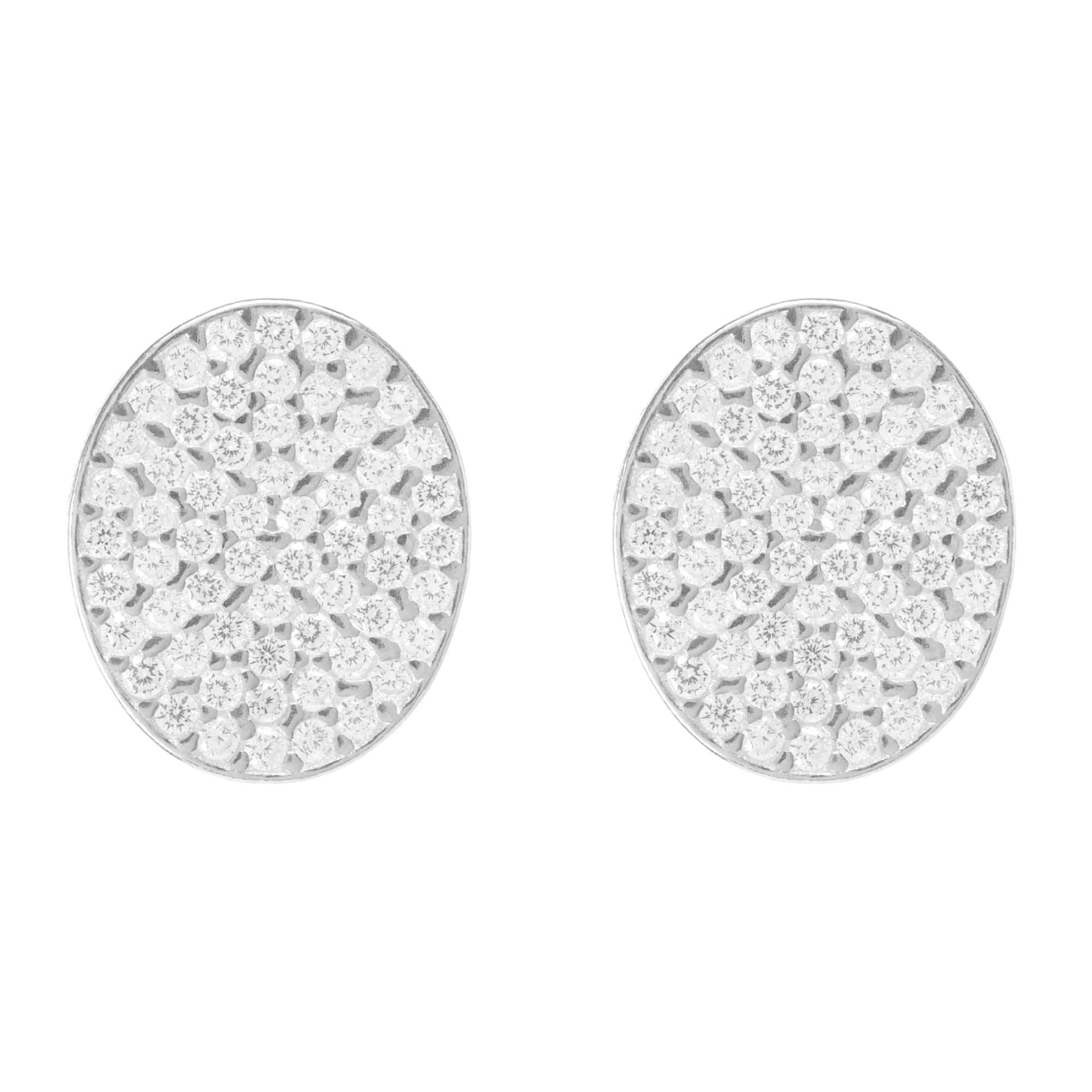 Oval Sparkling Disc Earrings - LATELITA Earrings