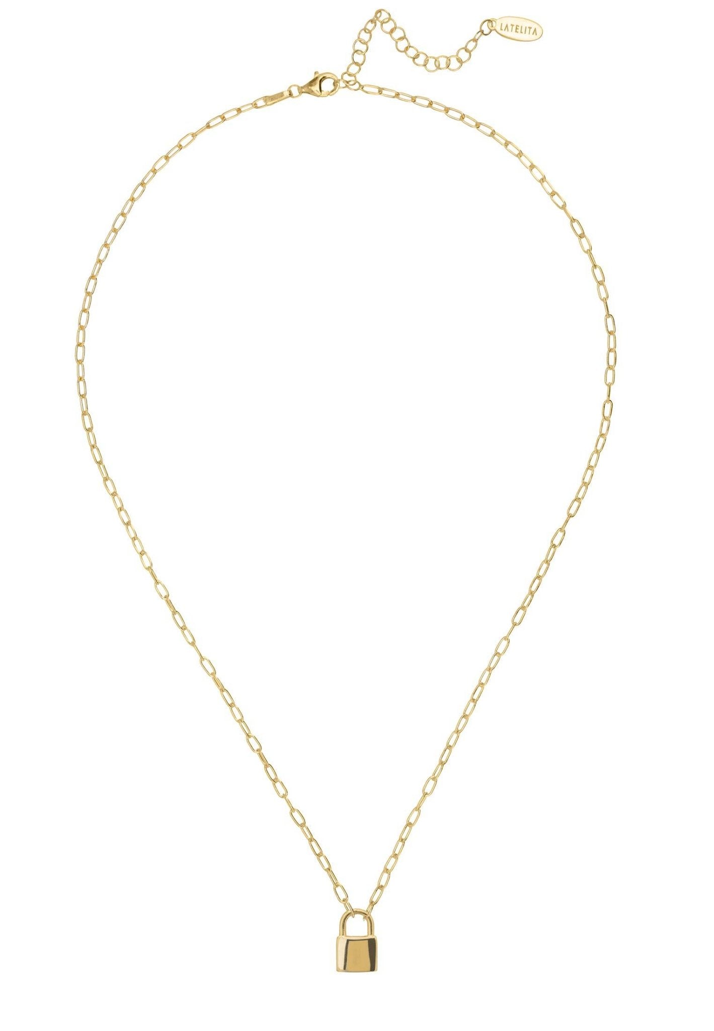 Padlock Pendant Necklace Gold - LATELITA Necklaces