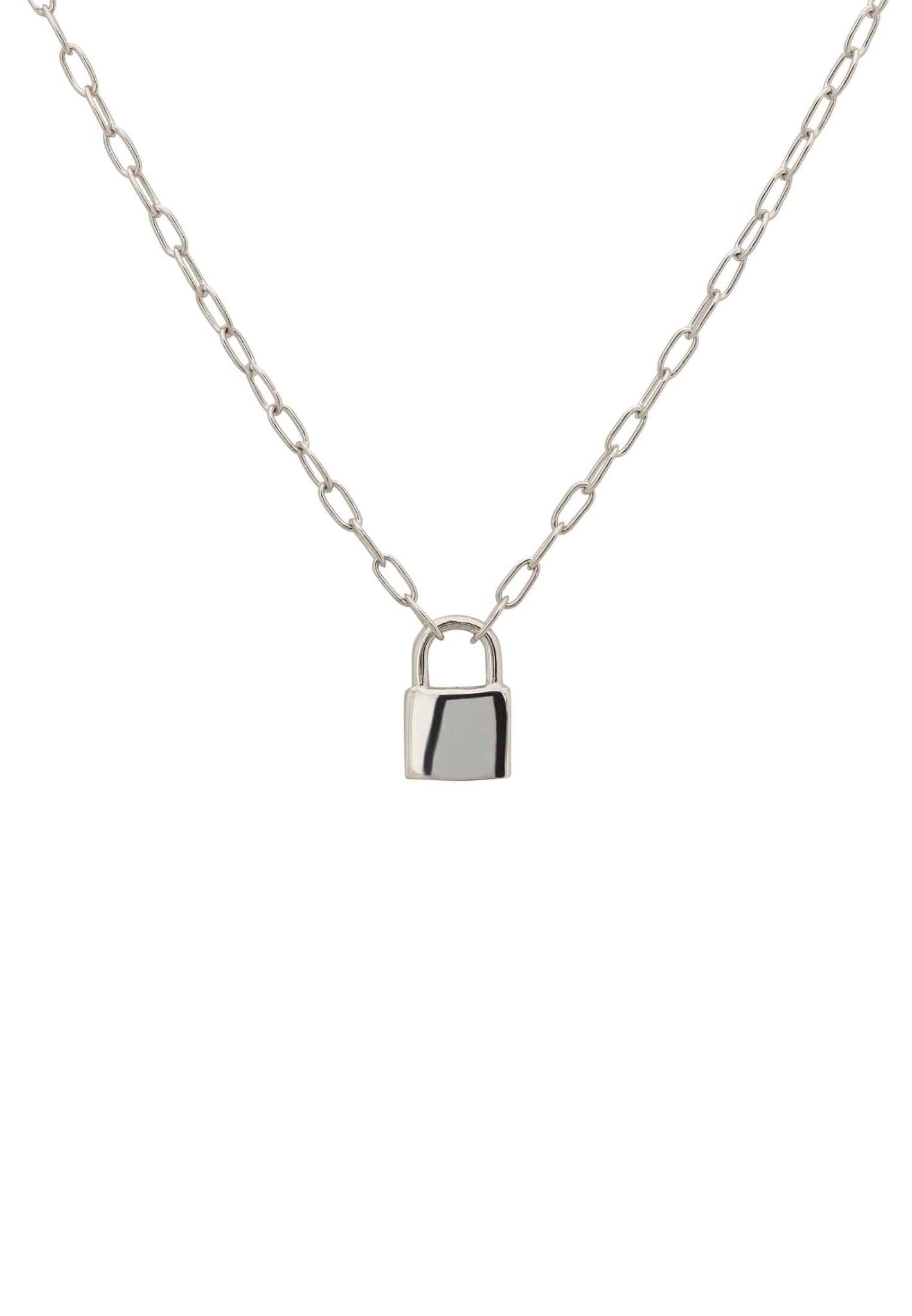 Padlock Pendant Necklace Silver - LATELITA Necklaces