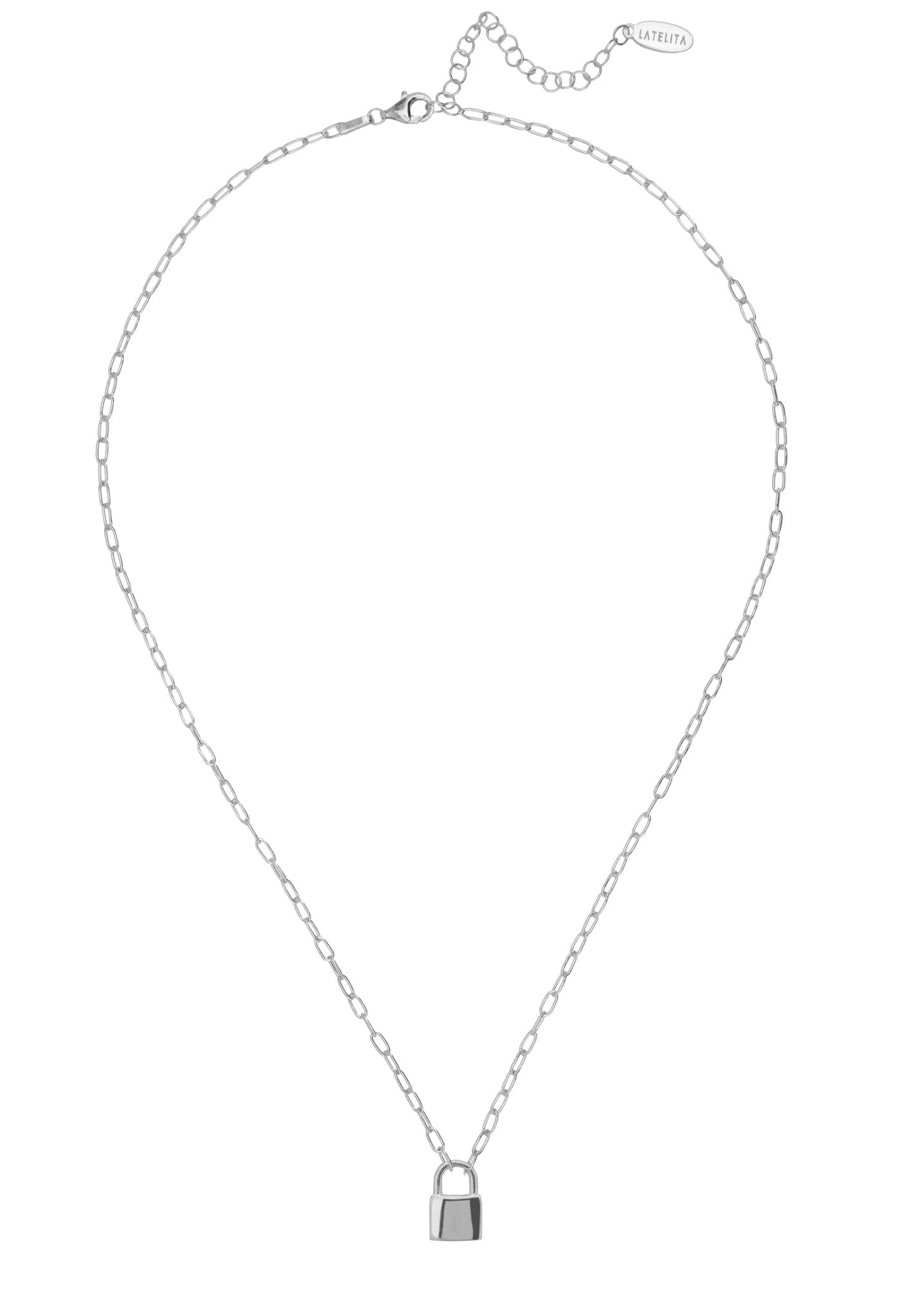 Padlock Pendant Necklace Silver - LATELITA Necklaces