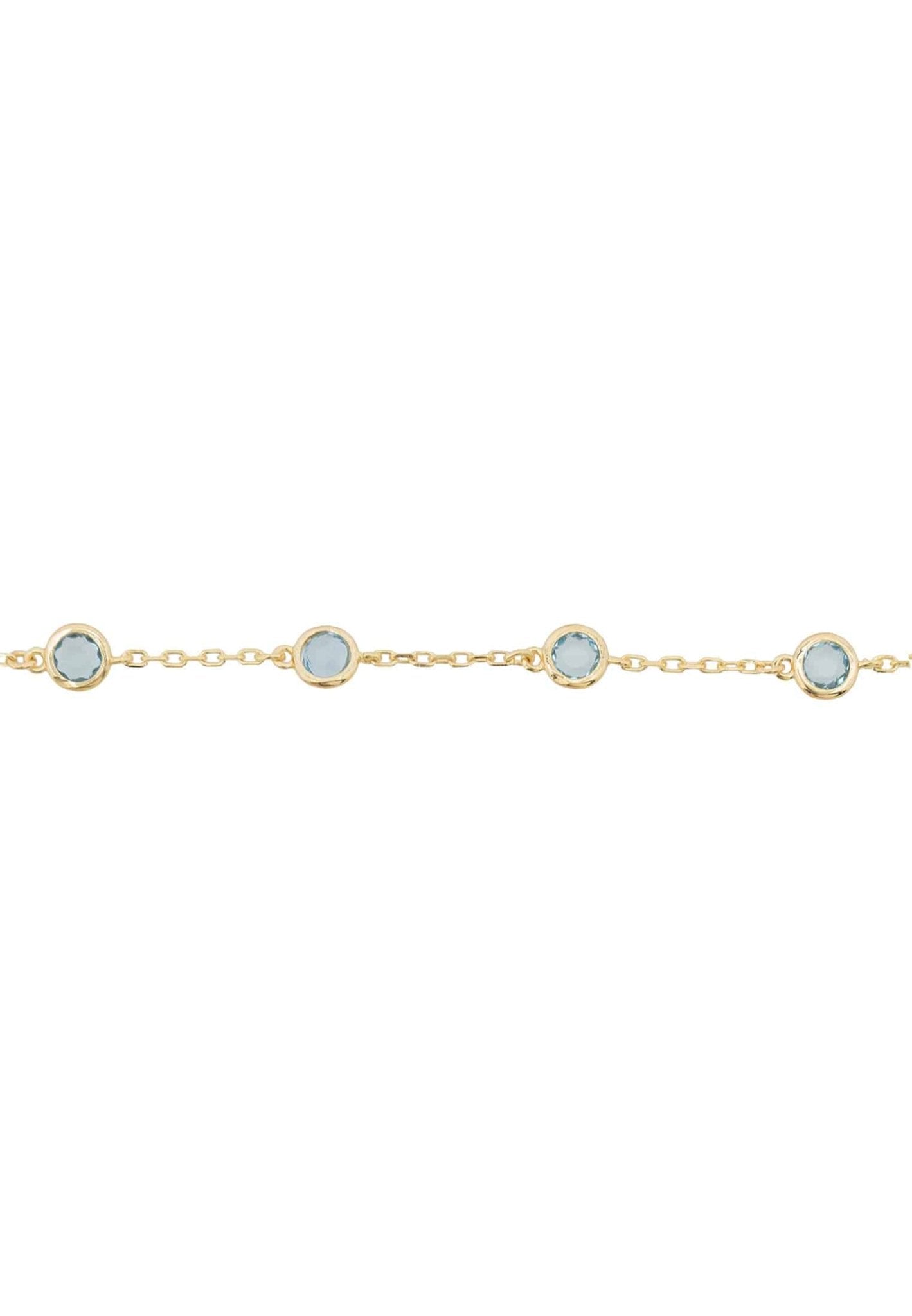 Palermo Bracelet Gold Blue Topaz - LATELITA Bracelets