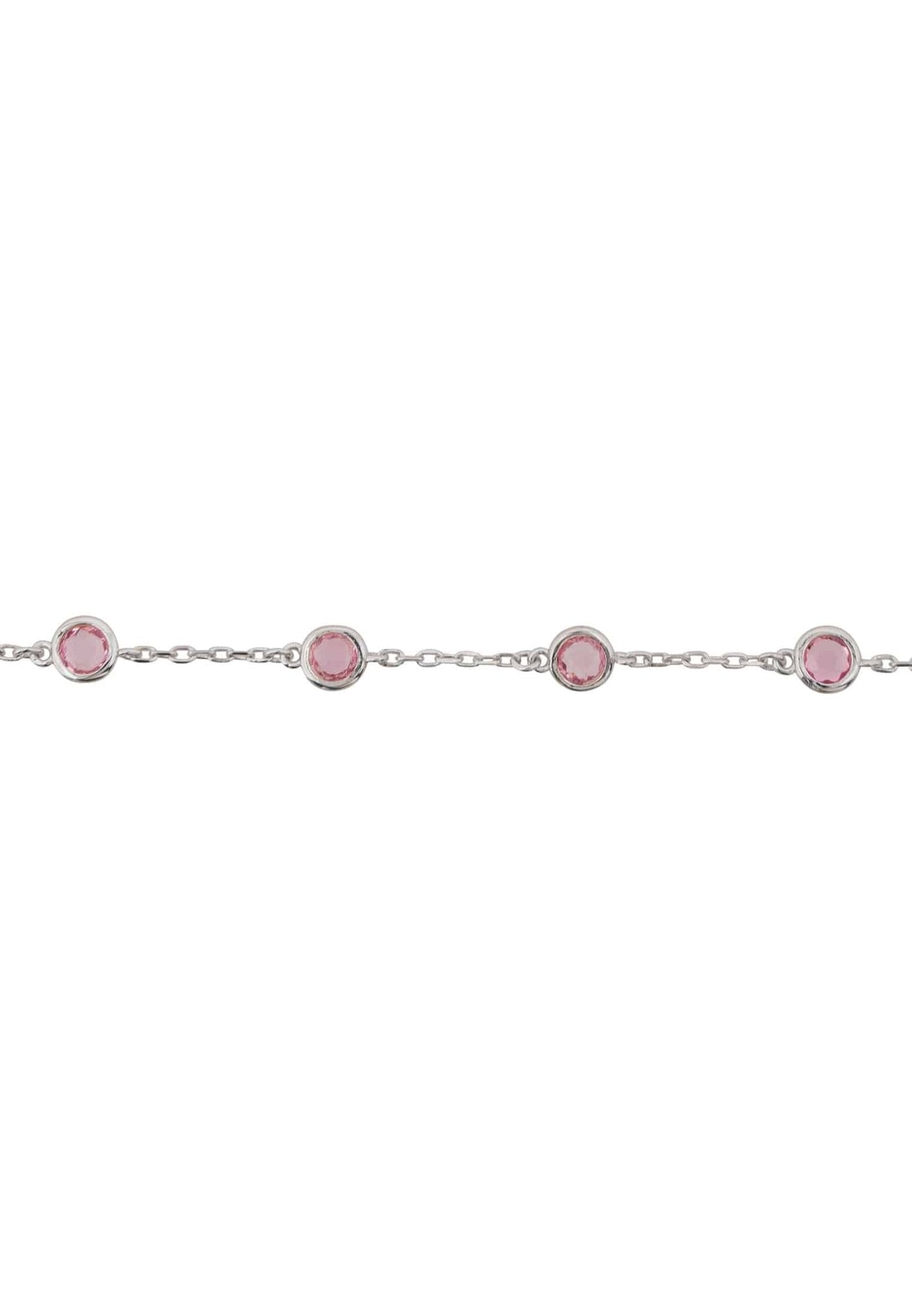 Palermo Bracelet Silver Pink Tourmaline - LATELITA Bracelets