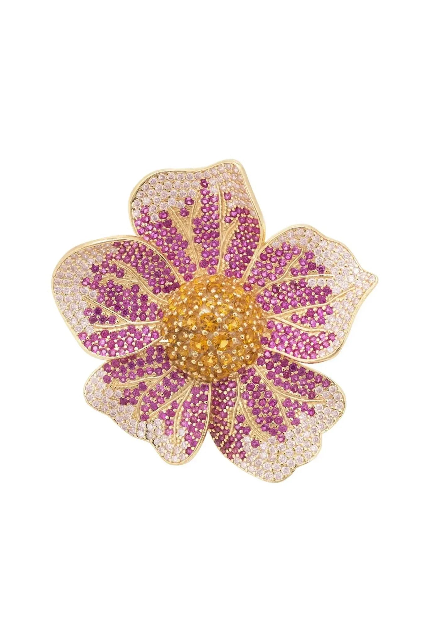 Pansy Flower Pink Ring Gold - LATELITA Rings