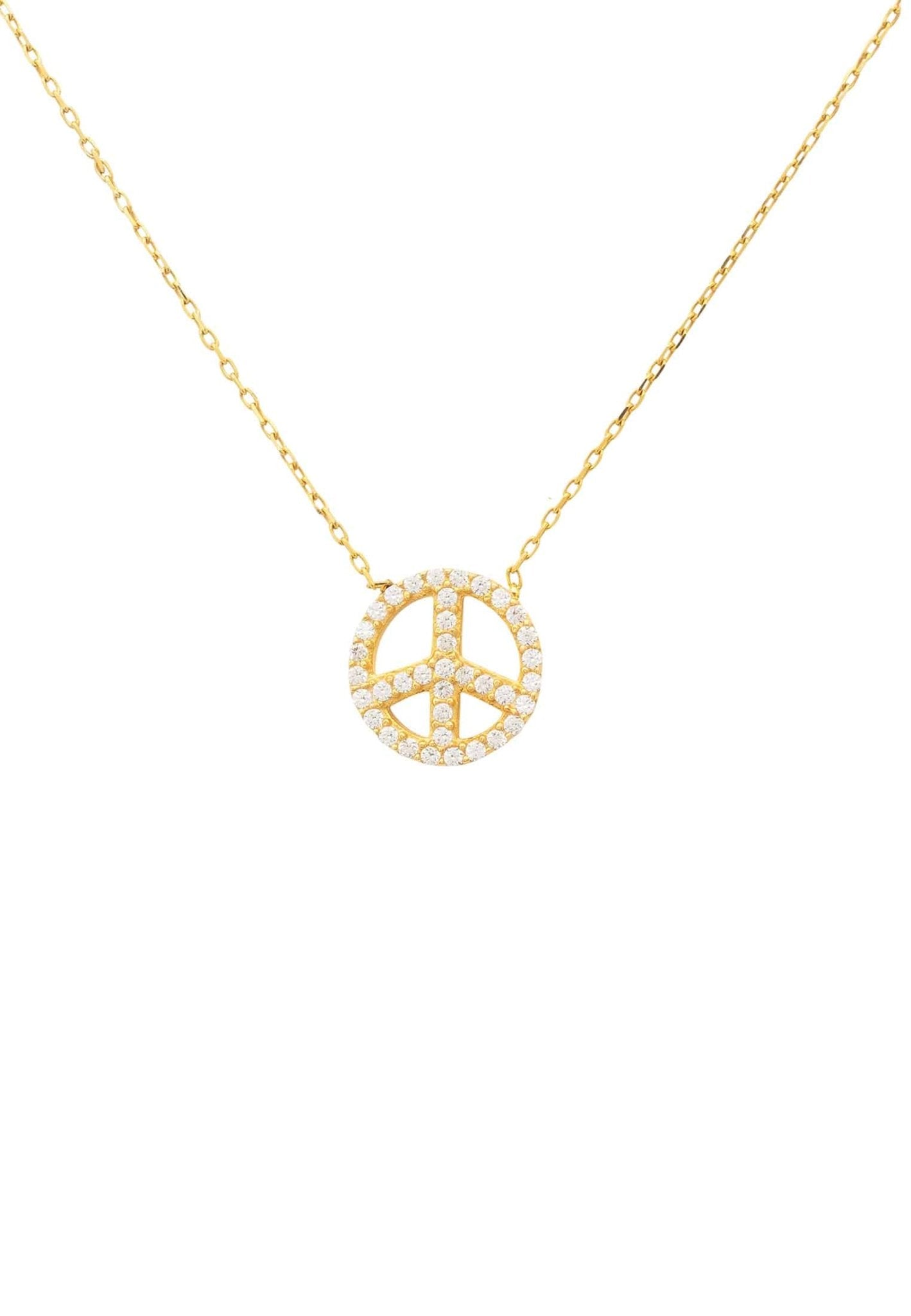 Peace Pendant Necklace Gold - LATELITA Necklaces
