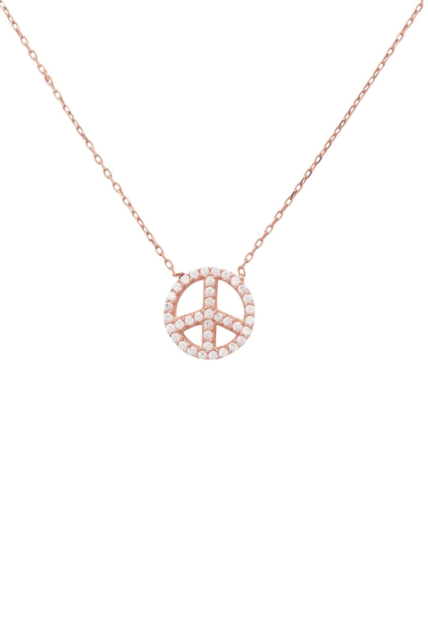 Peace Pendant Necklace Rosegold - LATELITA Necklaces