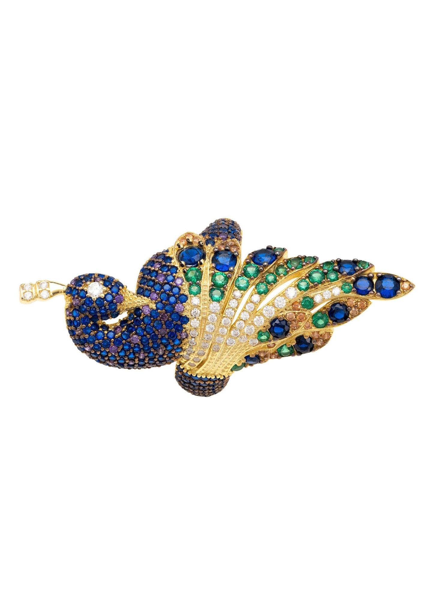 Peacock Cocktail Ring Gold - LATELITA Rings