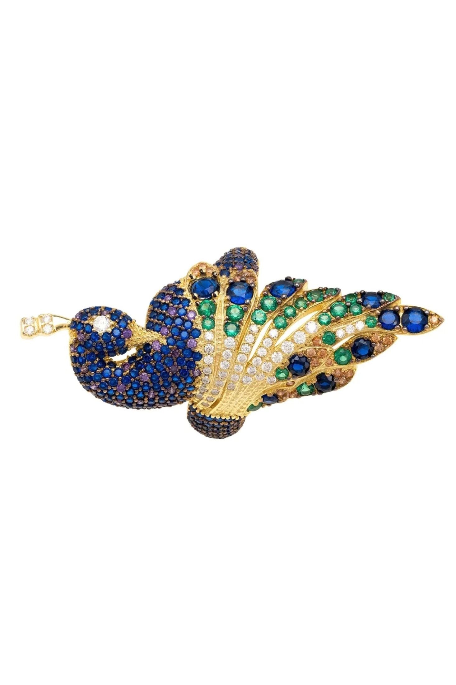 Peacock Cocktail Ring Gold - LATELITA Rings