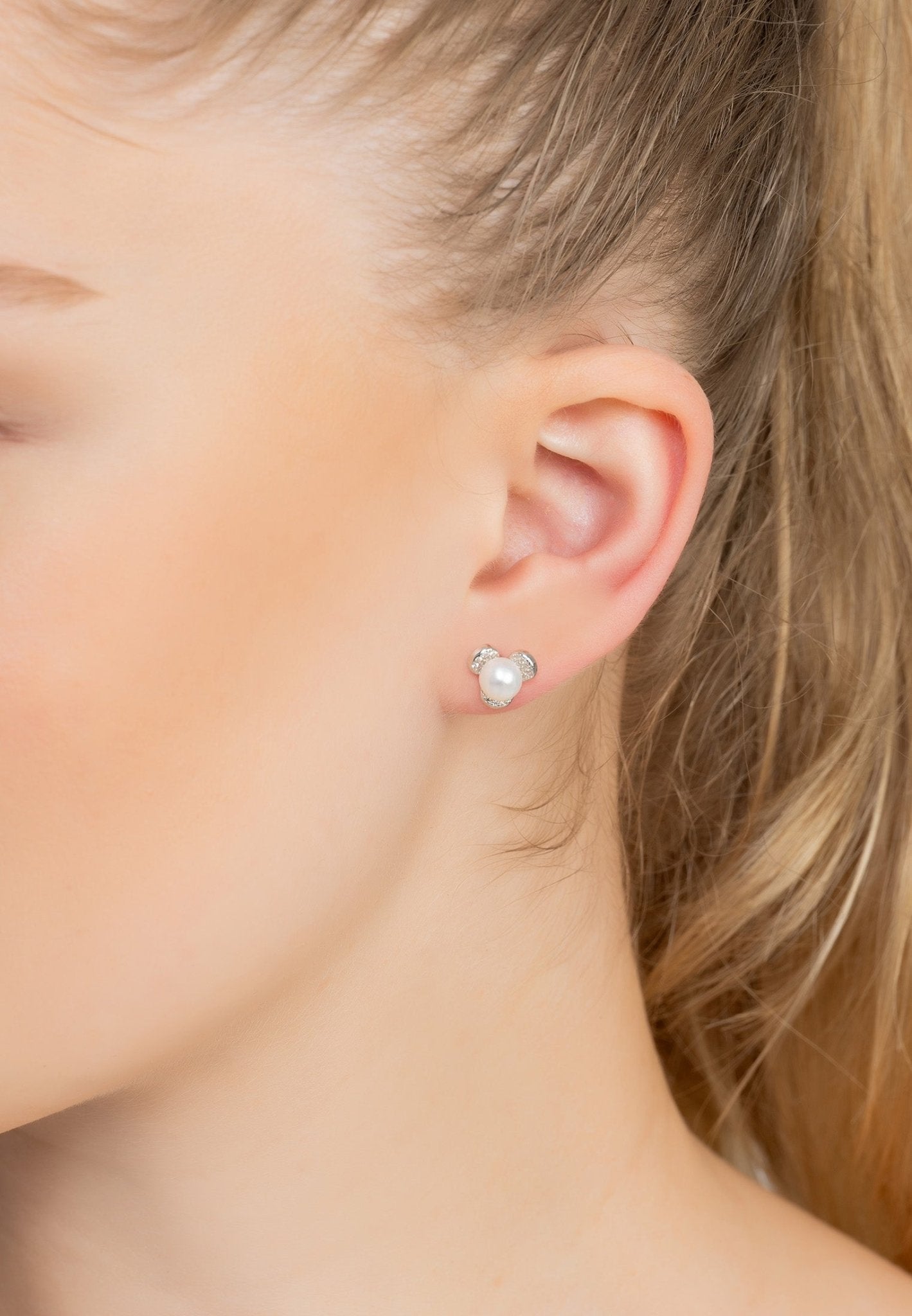 Pearl Posy Stud Earrings Silver - LATELITA Earrings