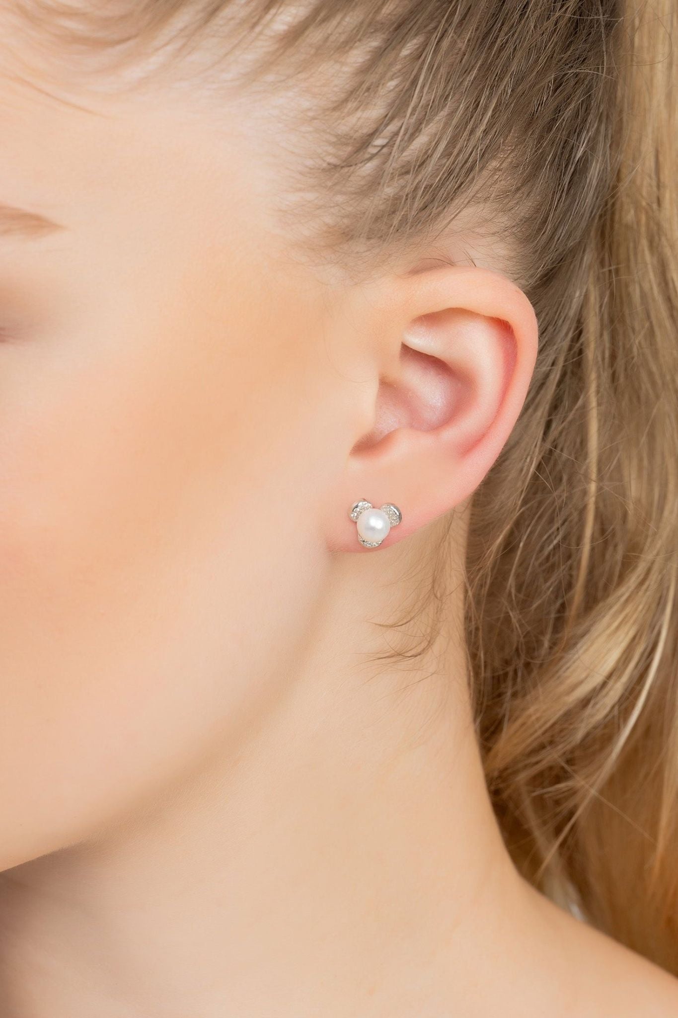 Pearl Posy Stud Earrings Silver - LATELITA Earrings