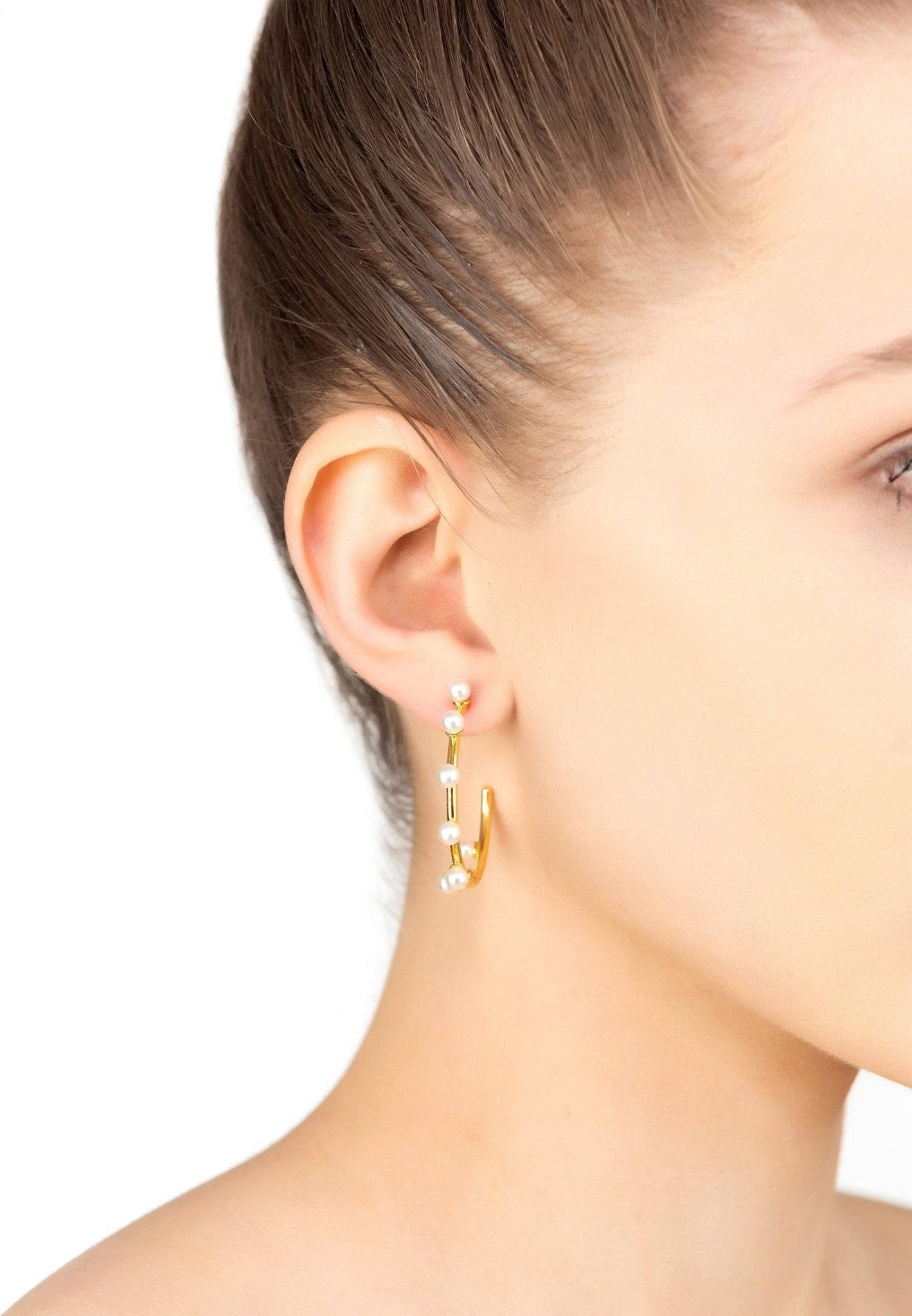 Pearly Hoops Gold - LATELITA Earrings