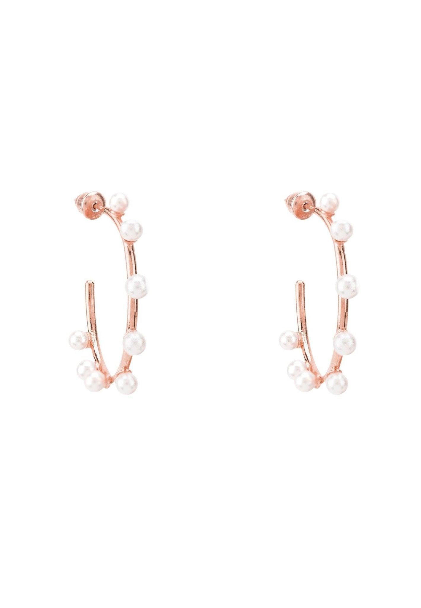 Pearly Hoops Rosegold - LATELITA Earrings