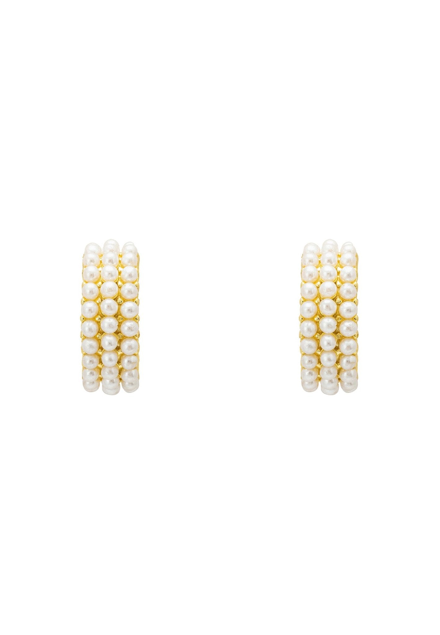 Pearly Queen Hoop Earrings Gold - LATELITA Earrings