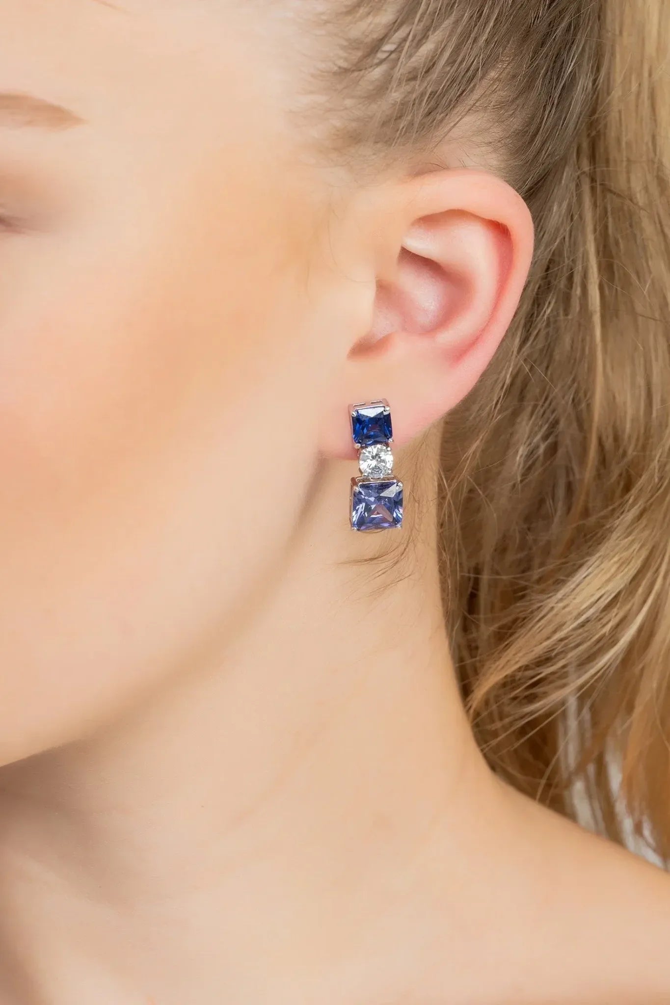 Penelope Drop Earrings Tanzanite Silver - LATELITA Earrings