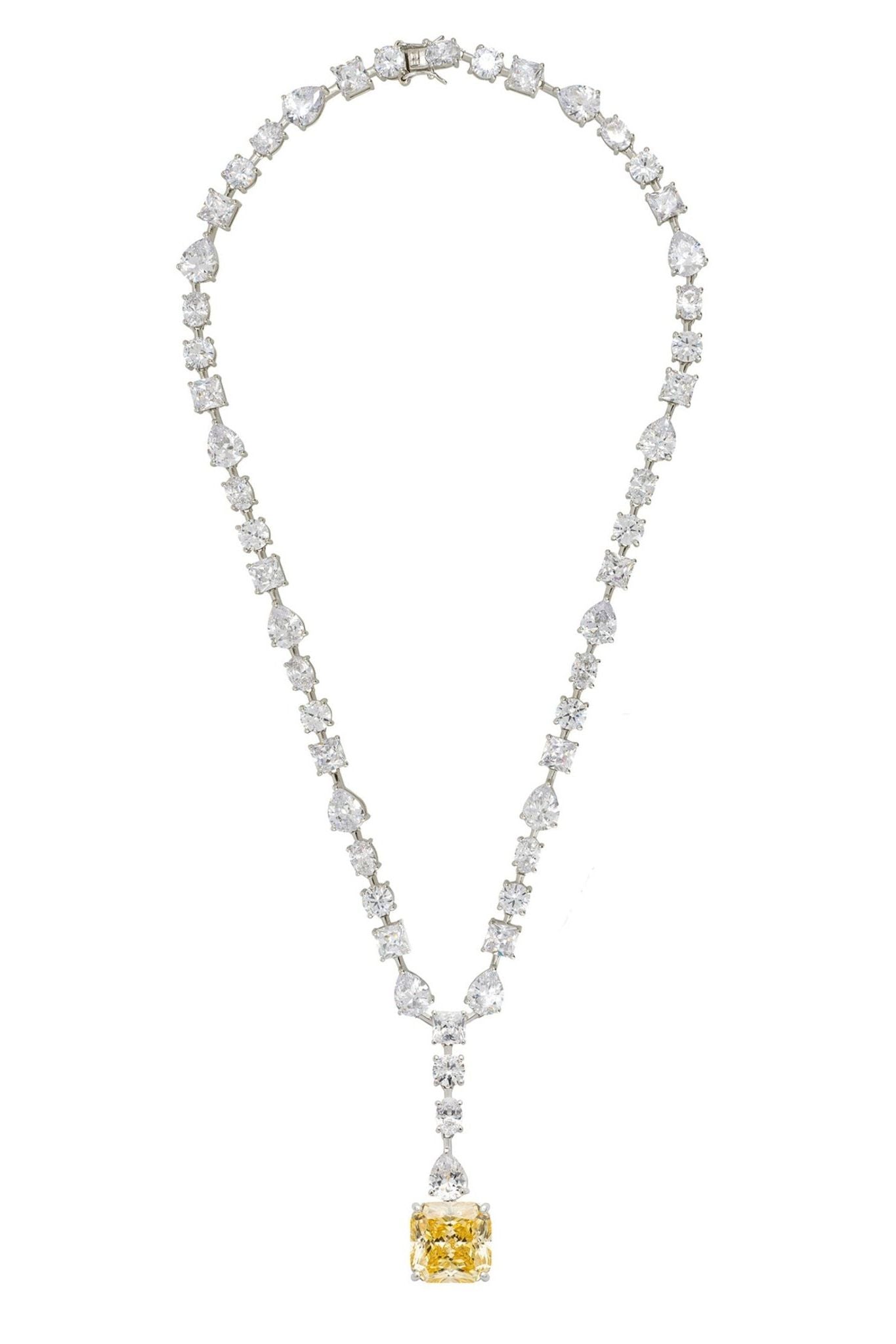 Penelope Lemon Topaz Statement Necklace Silver - LATELITA Necklaces