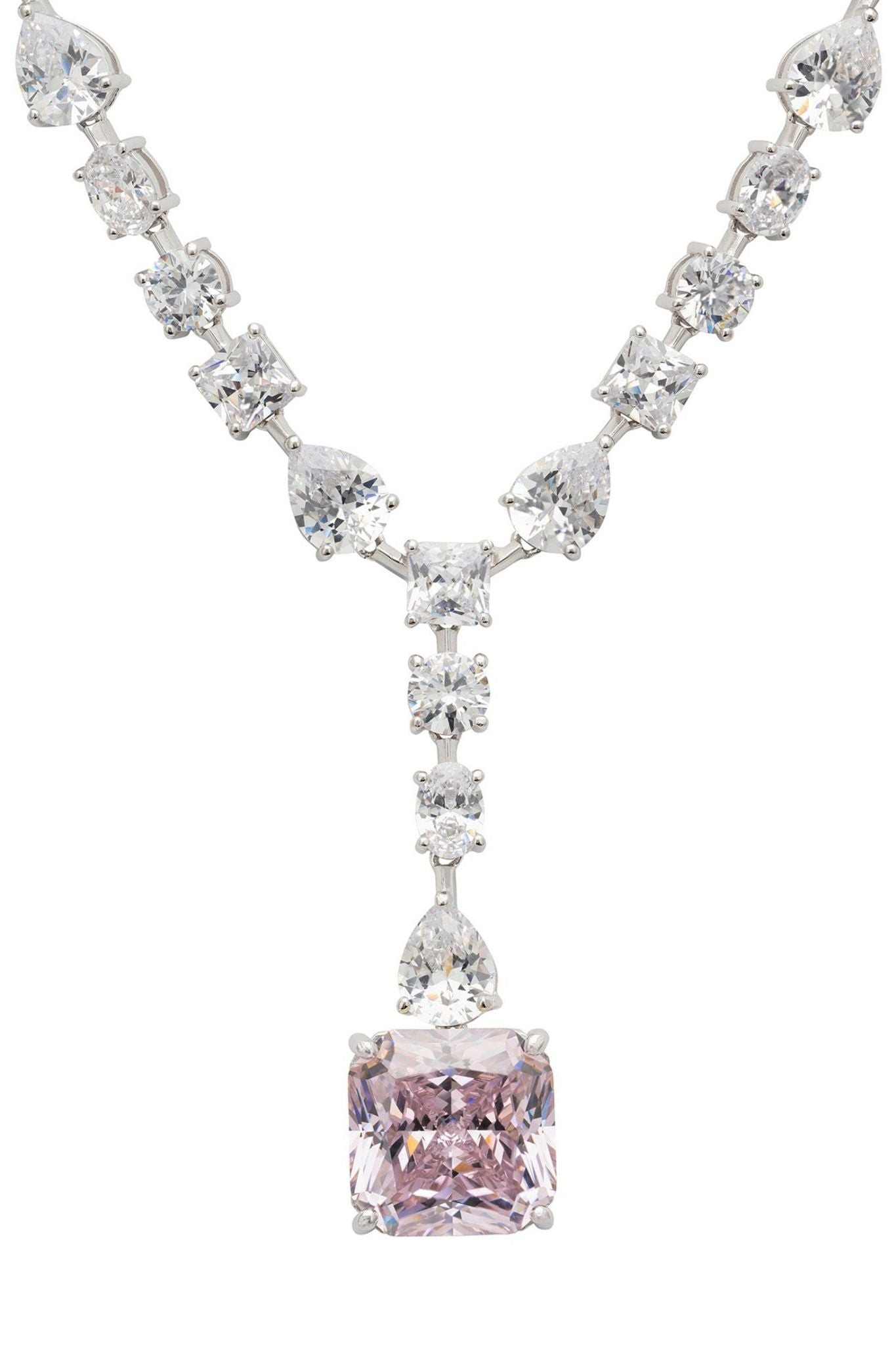 Penelope Morganite Statement Necklace Silver - LATELITA Necklaces