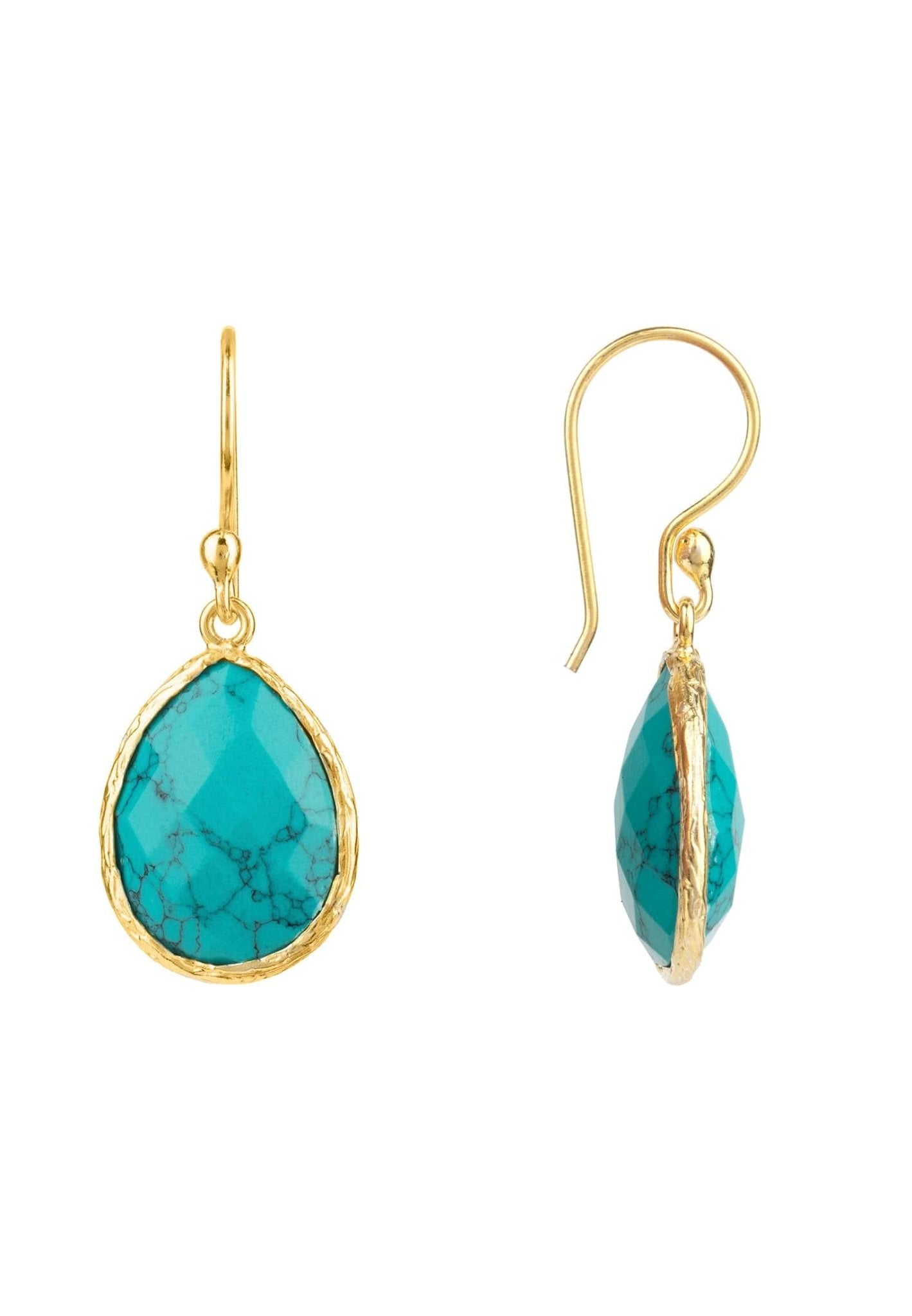 Petite Drop Earrings Arizona Turquoise Gold - LATELITA Earrings