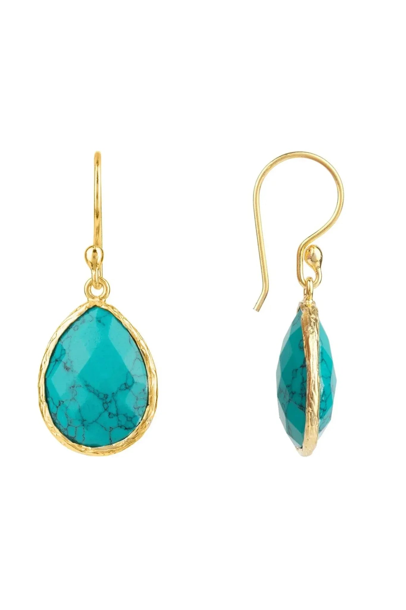 Petite Drop Earrings Arizona Turquoise Gold - LATELITA Earrings