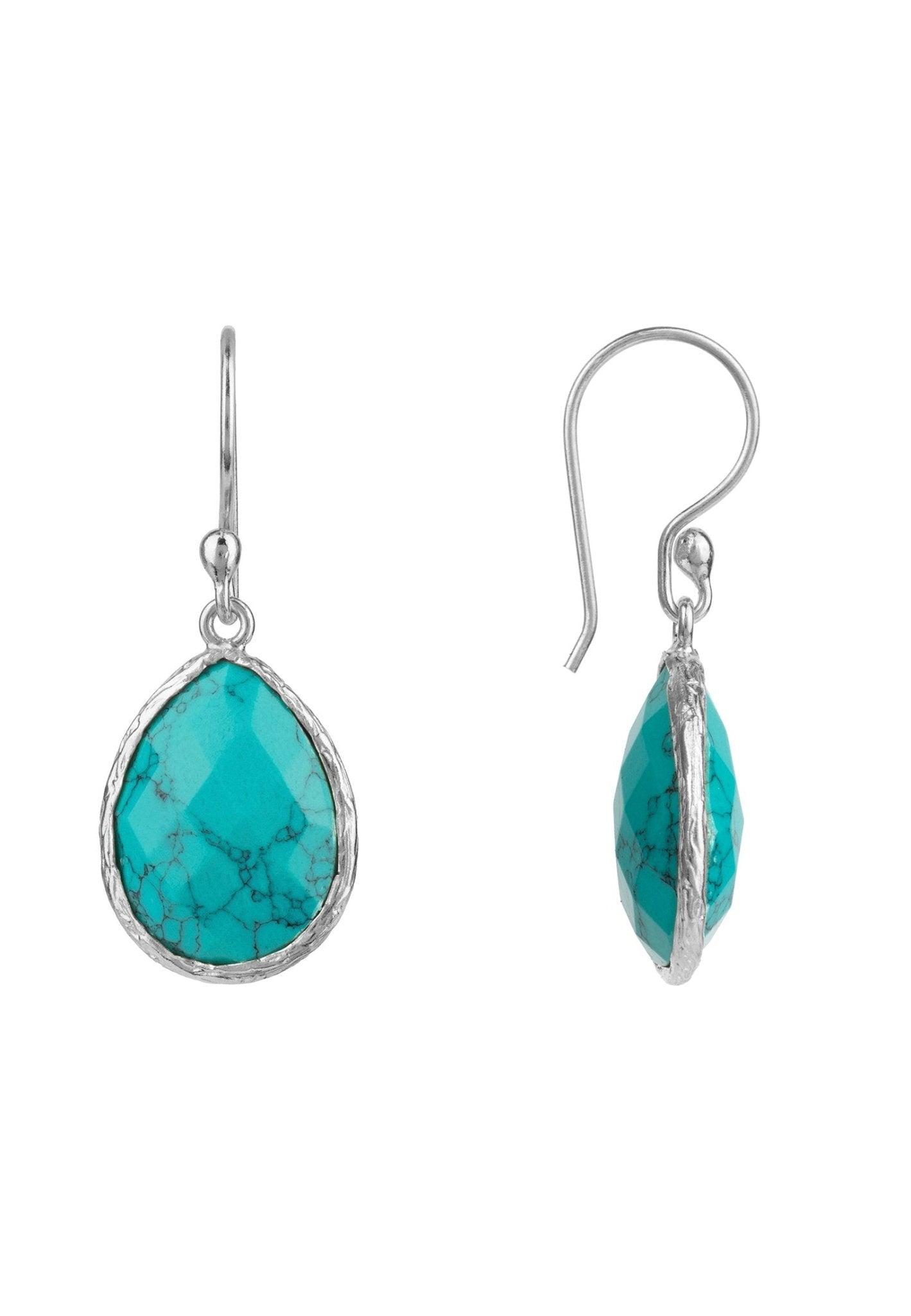 Petite Drop Earrings Arizona Turquoise Silver - LATELITA Earrings