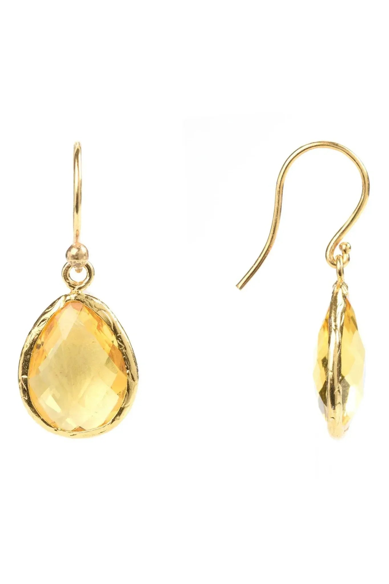 Petite Drop Earrings Citrine Hydro Gold - LATELITA Earrings