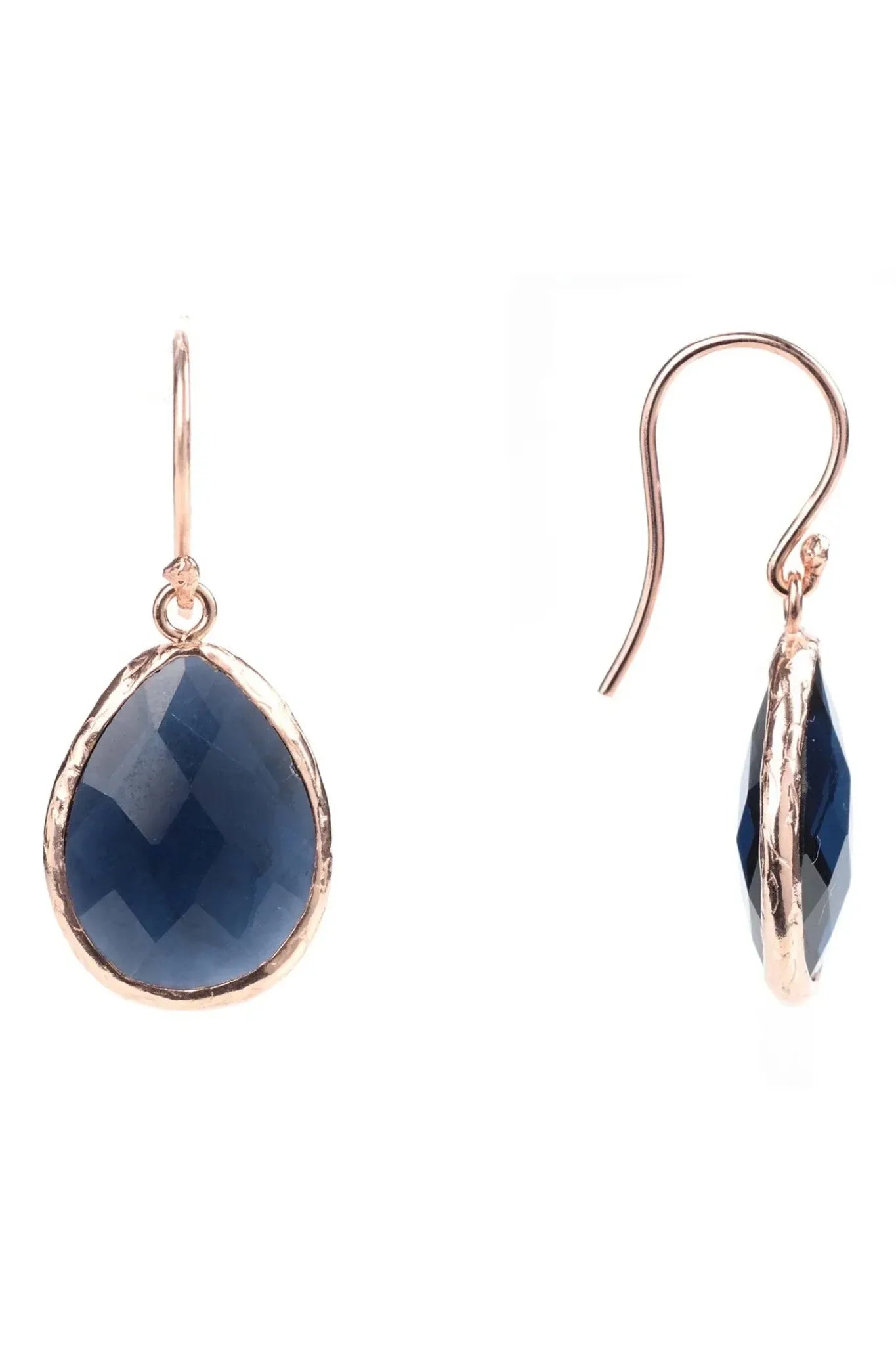 Petite Drop Earrings Sapphire Hydro Rosegold - LATELITA Earrings
