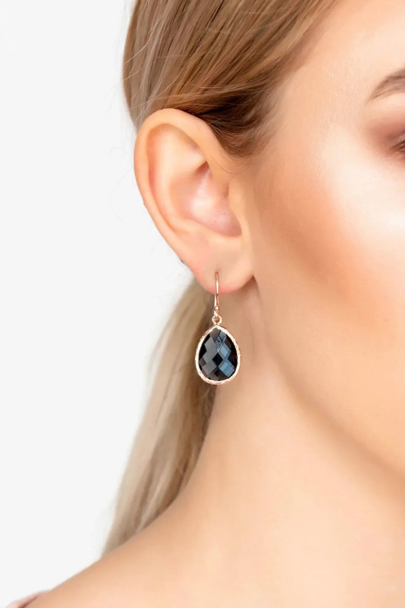 Petite Drop Earrings Sapphire Hydro Rosegold - LATELITA Earrings