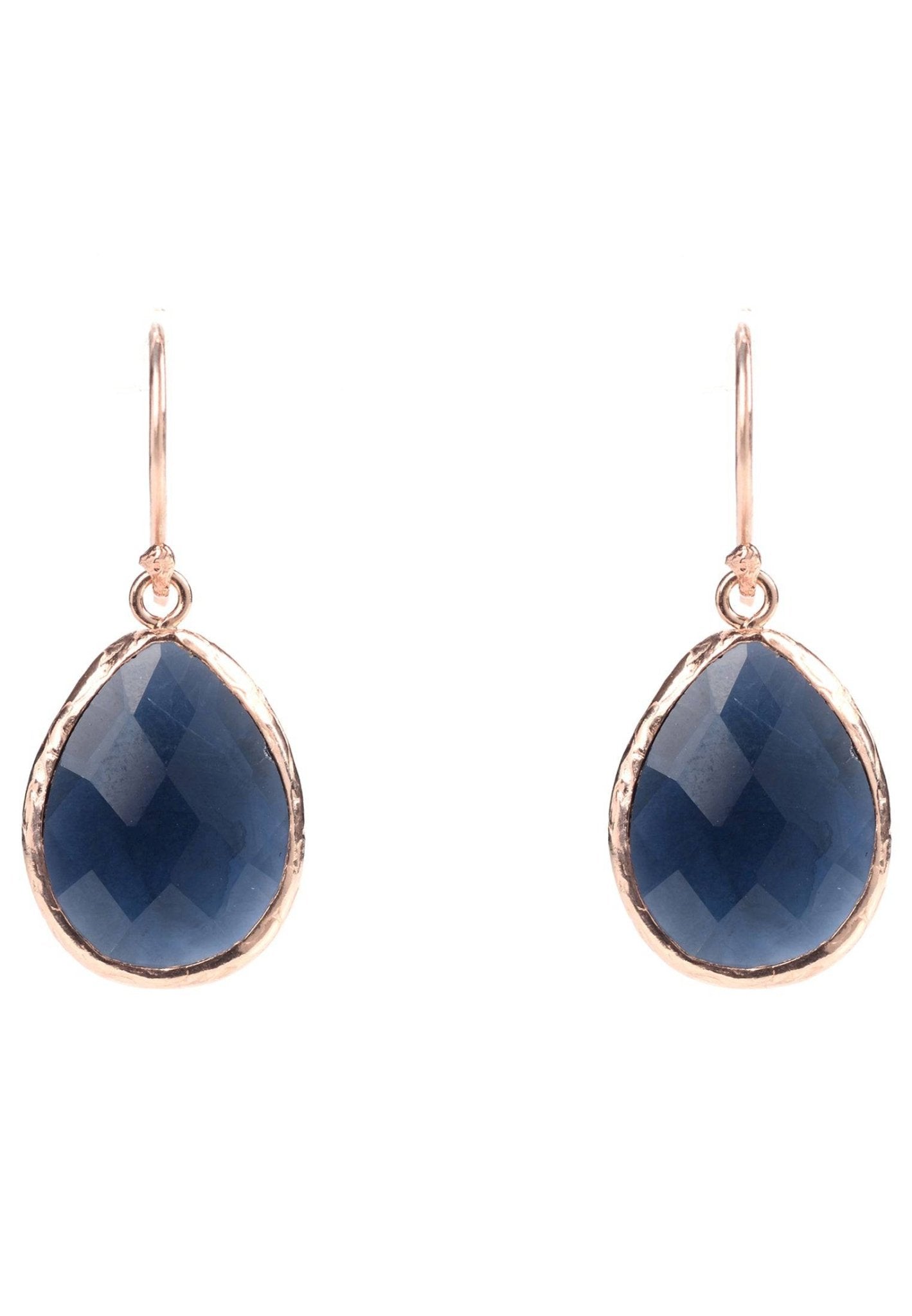 Petite Drop Earrings Sapphire Hydro Rosegold - LATELITA Earrings