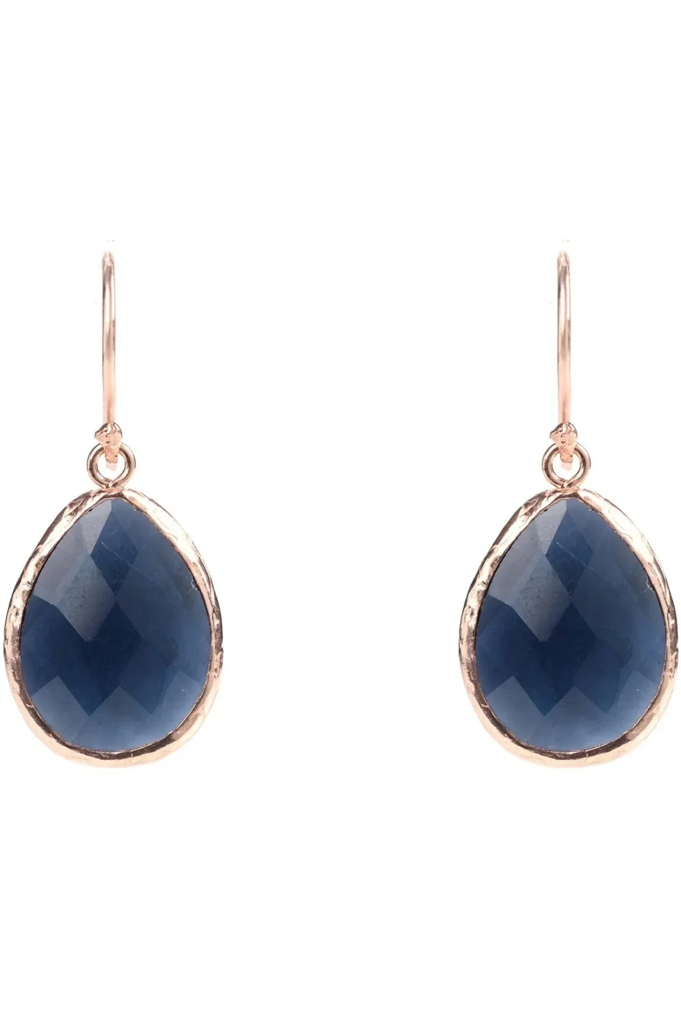 Petite Drop Earrings Sapphire Hydro Rosegold - LATELITA Earrings