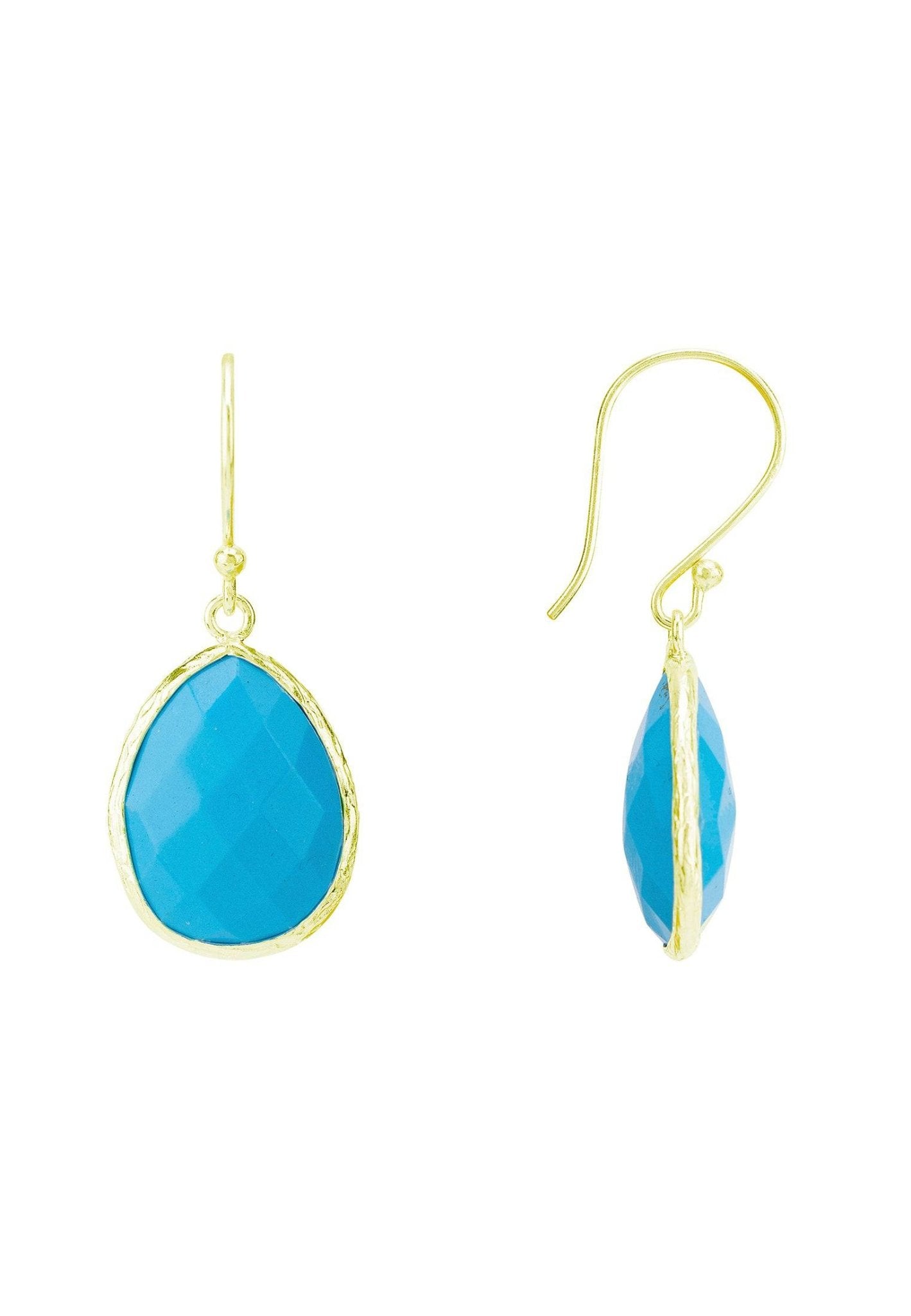 Petite Drop Earrings Turquoise Gold - LATELITA Earrings