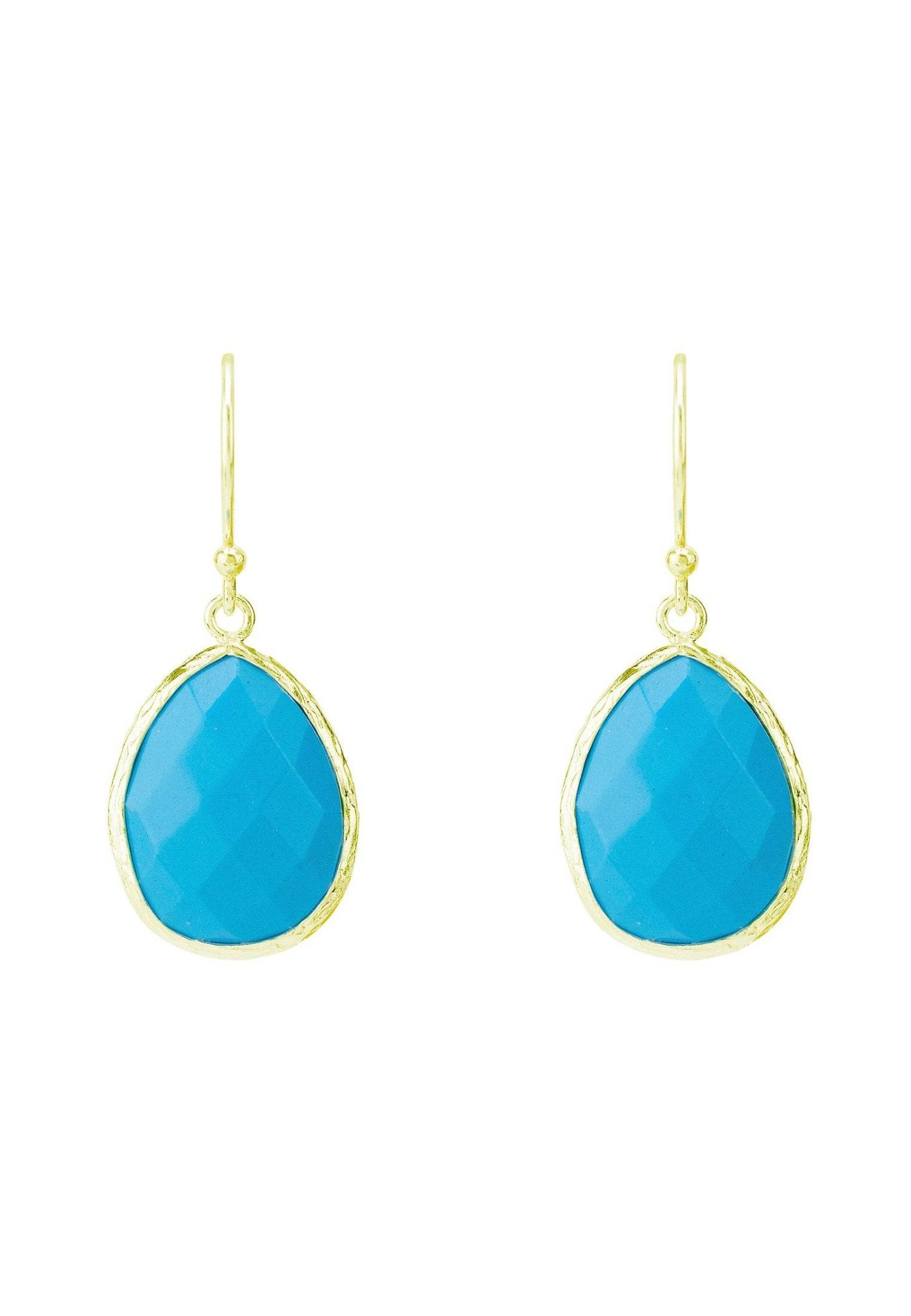 Petite Drop Earrings Turquoise Gold - LATELITA Earrings