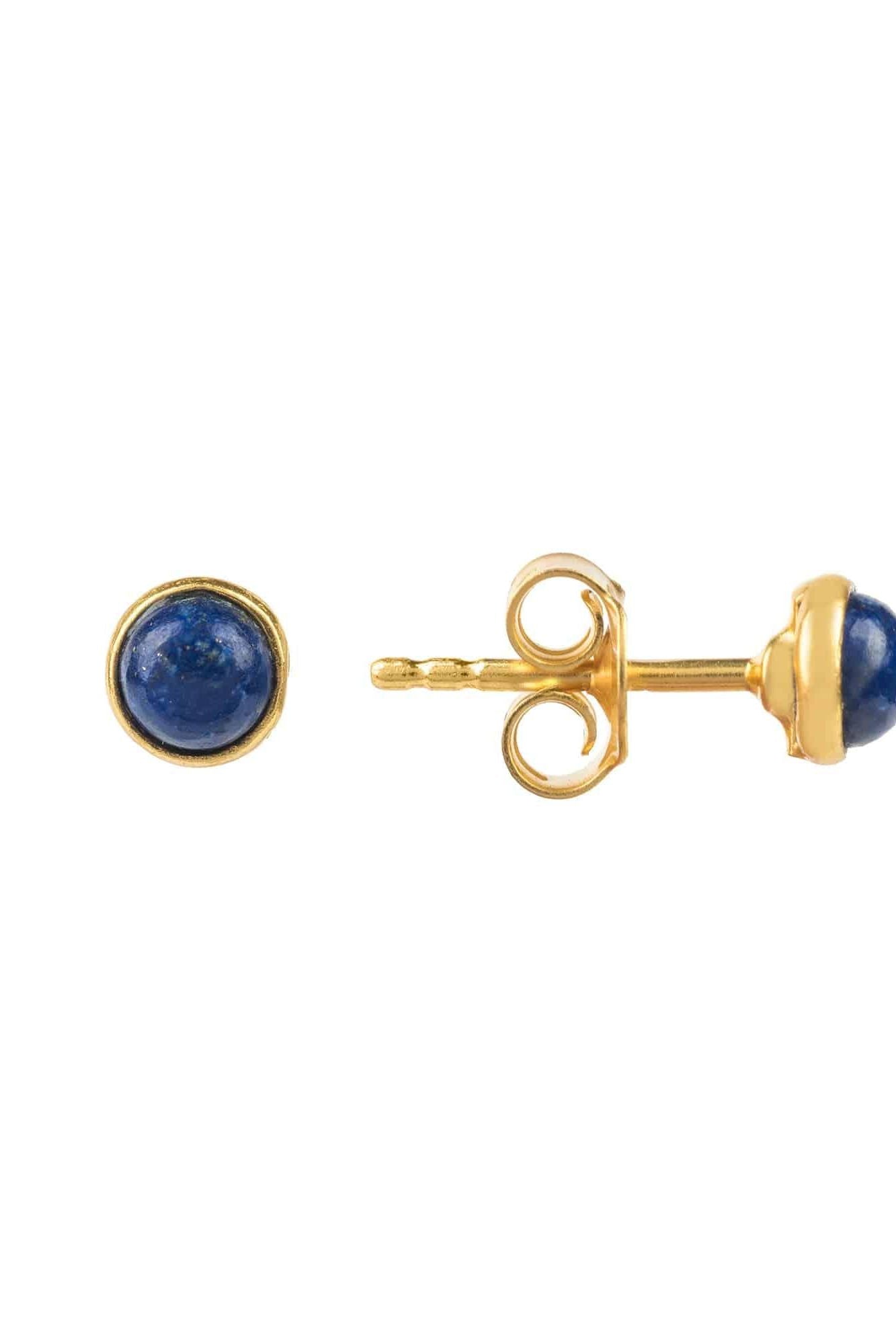 Petite Gemstone Earrings Gold Lapis Lazuli - LATELITA Earrings