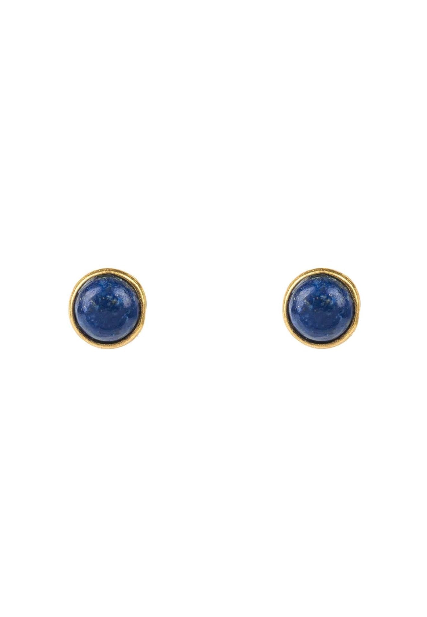 Petite Gemstone Earrings Gold Lapis Lazuli - LATELITA Earrings