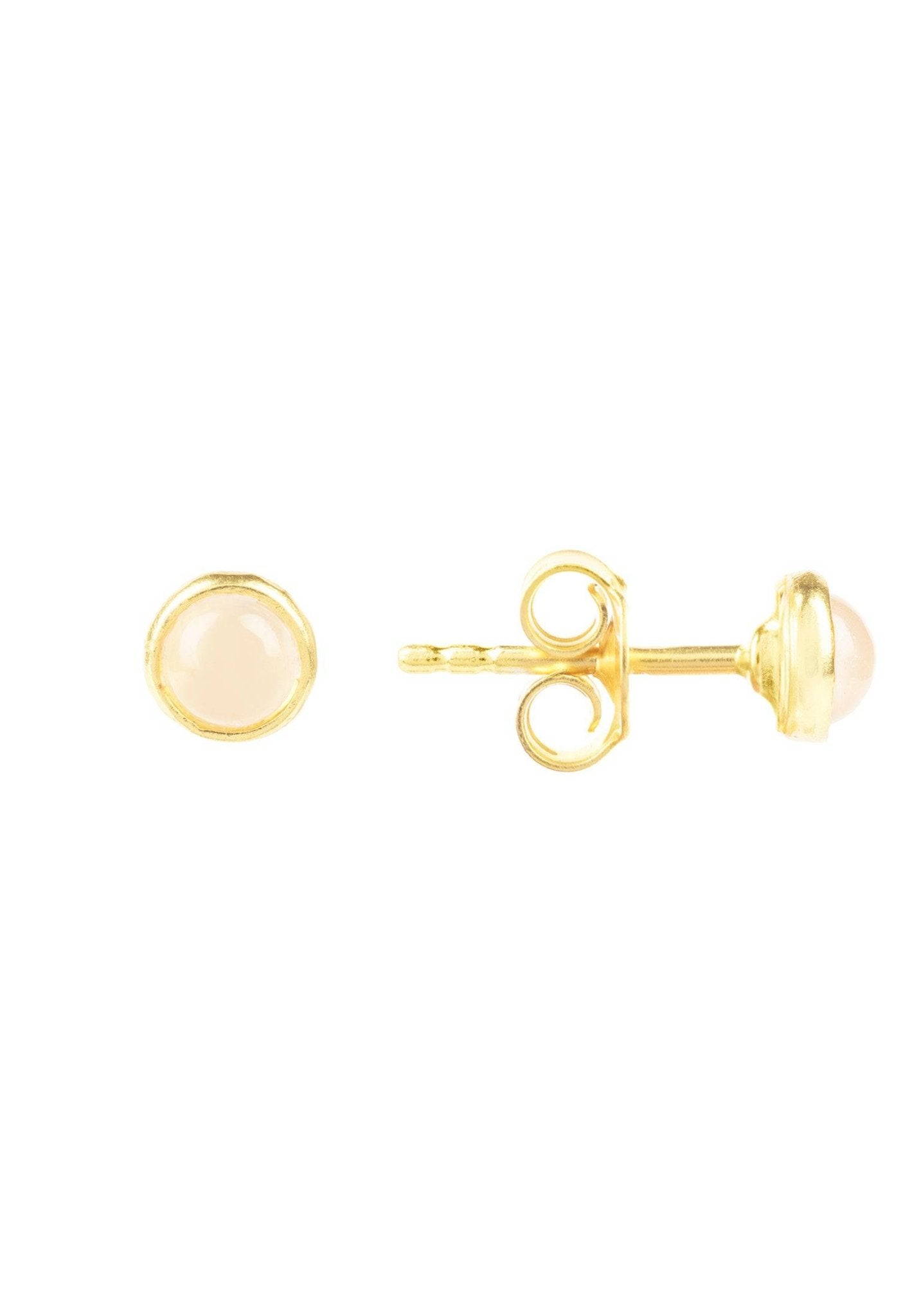 Petite Gemstone Earrings Gold Rose Quartz - LATELITA Earrings