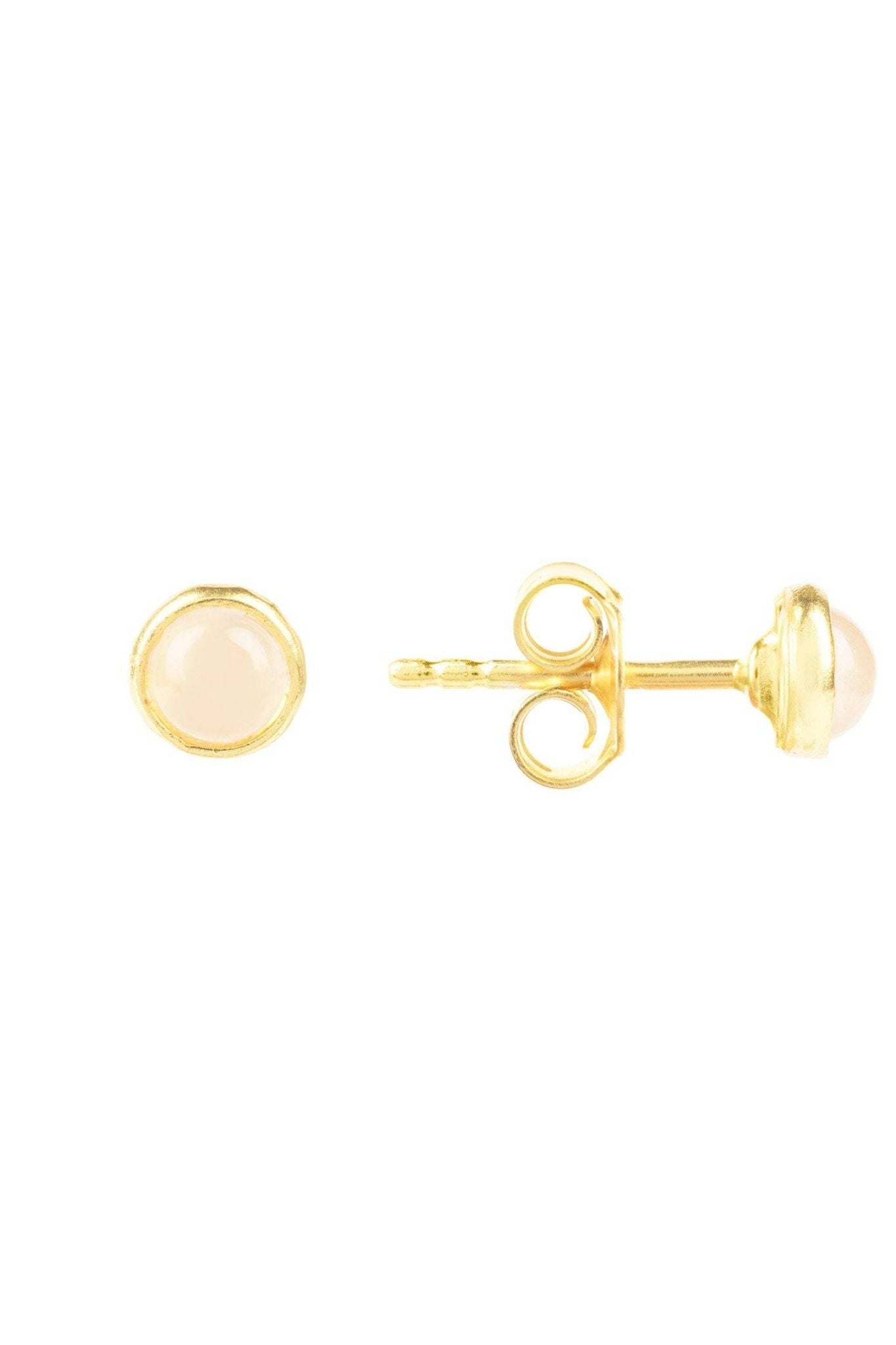 Petite Gemstone Earrings Gold Rose Quartz - LATELITA Earrings