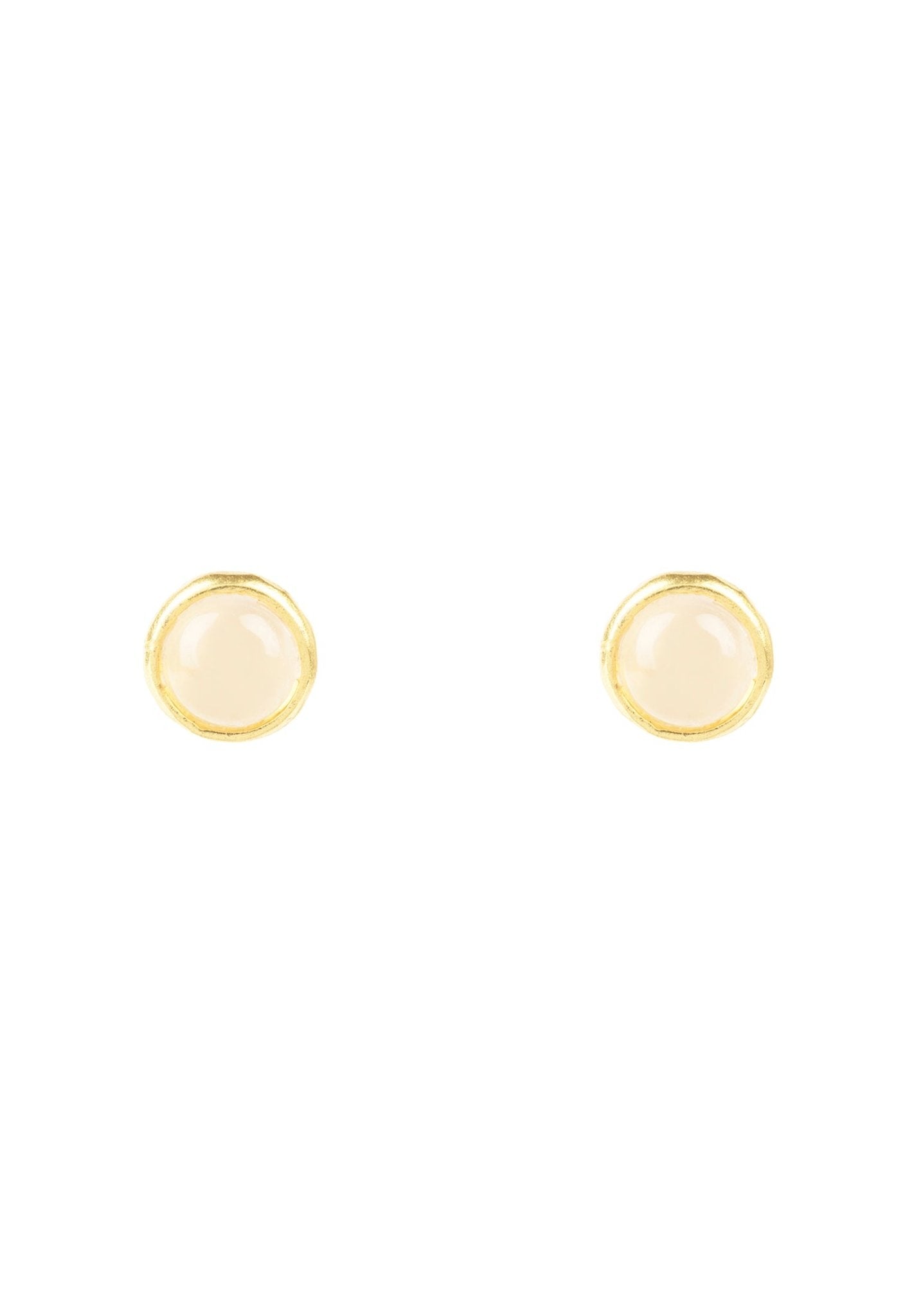 Petite Gemstone Earrings Gold Rose Quartz - LATELITA Earrings