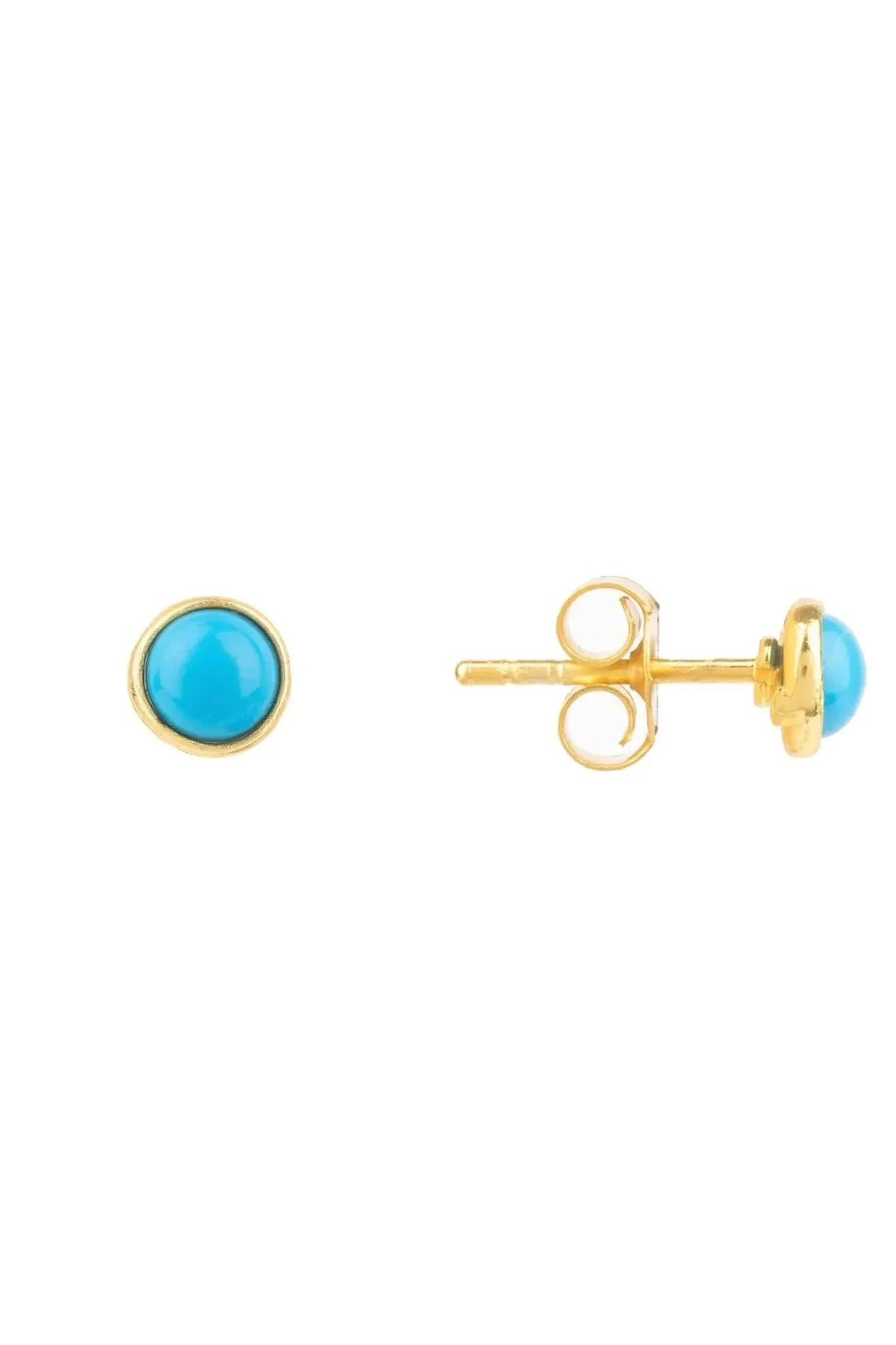 Petite Gemstone Earrings Gold Turquoise - LATELITA Earrings