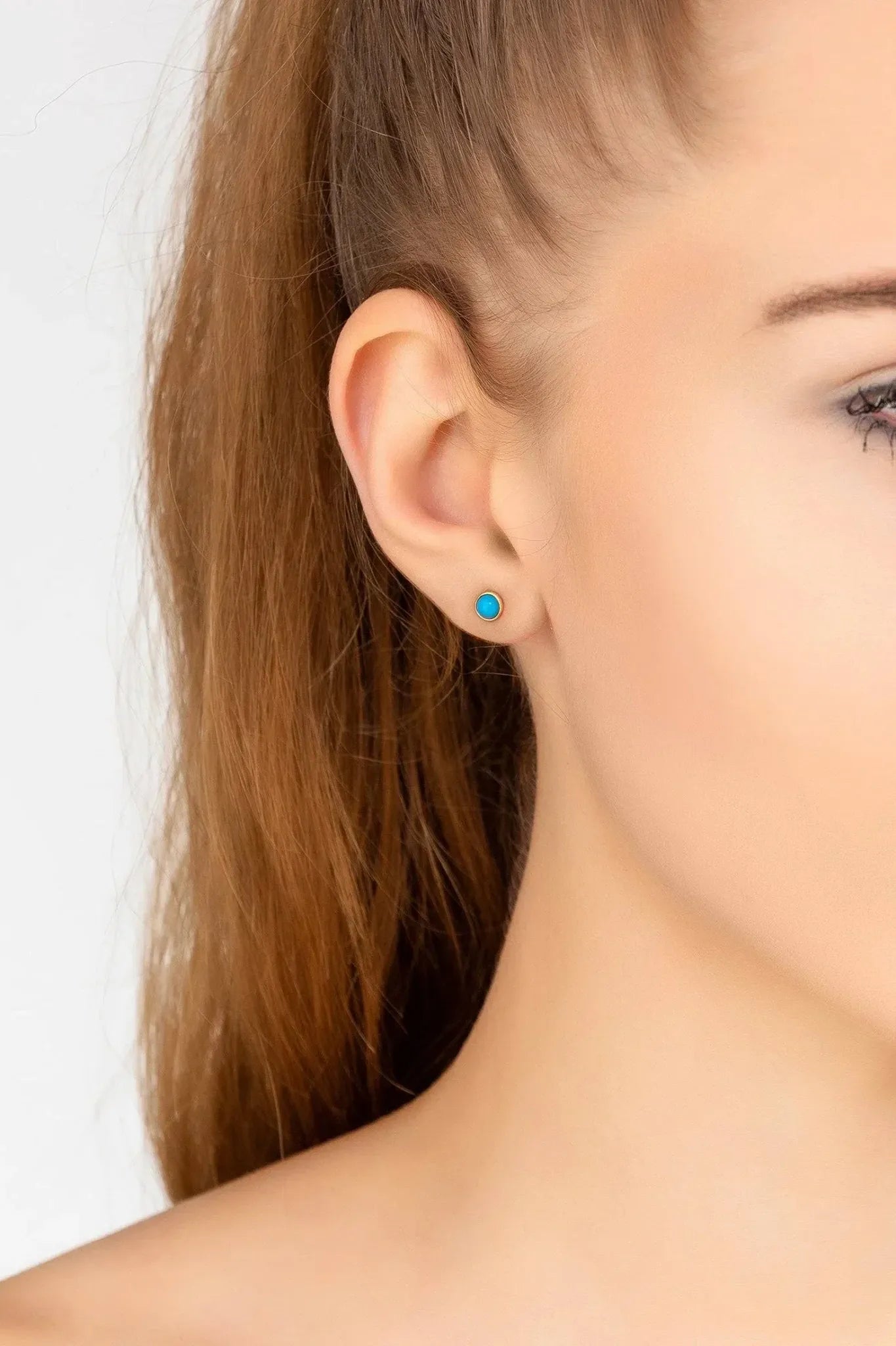 Petite Gemstone Earrings Gold Turquoise - LATELITA Earrings