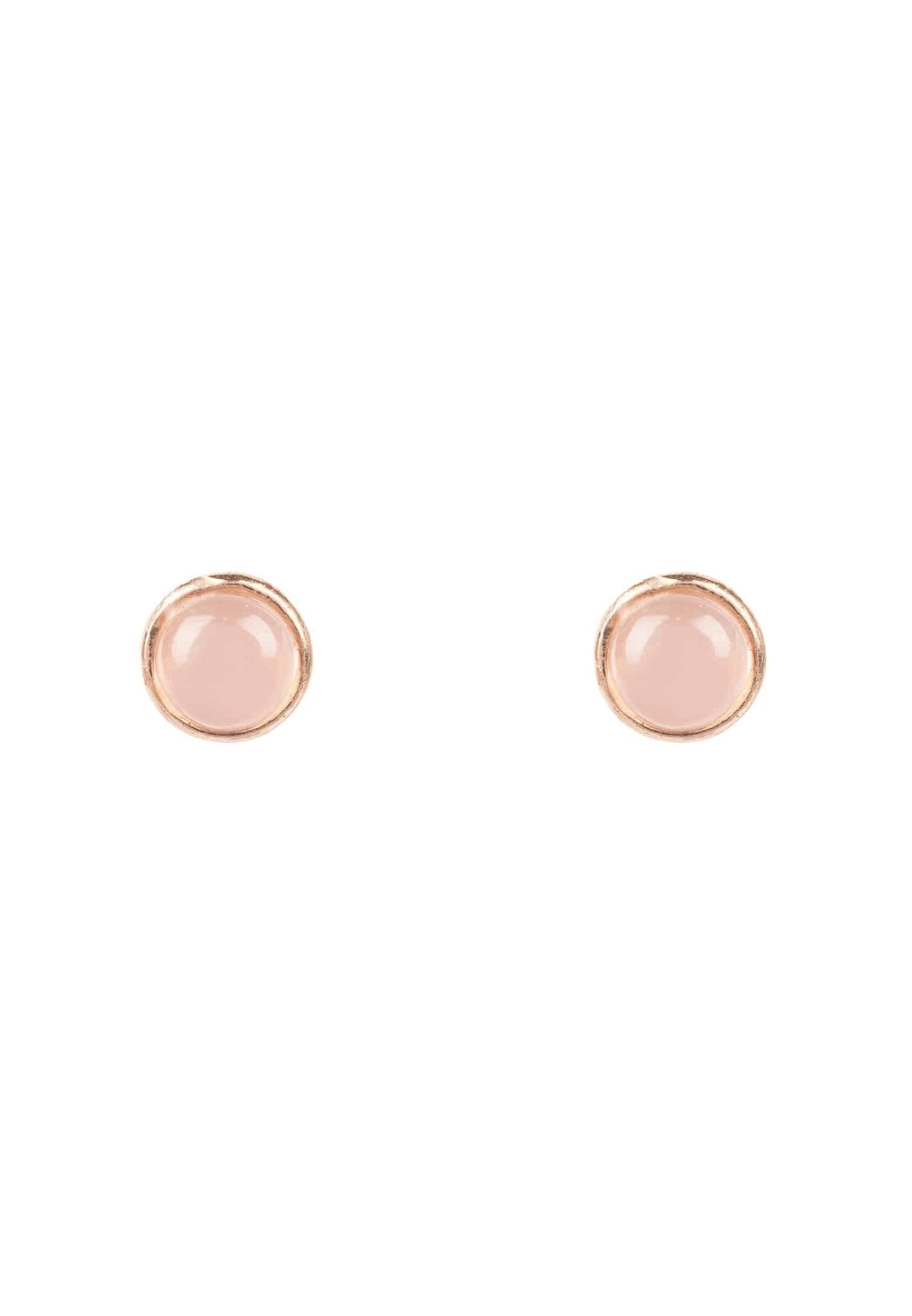 Petite Gemstone Earrings Rosegold Rose Quartz - LATELITA Earrings