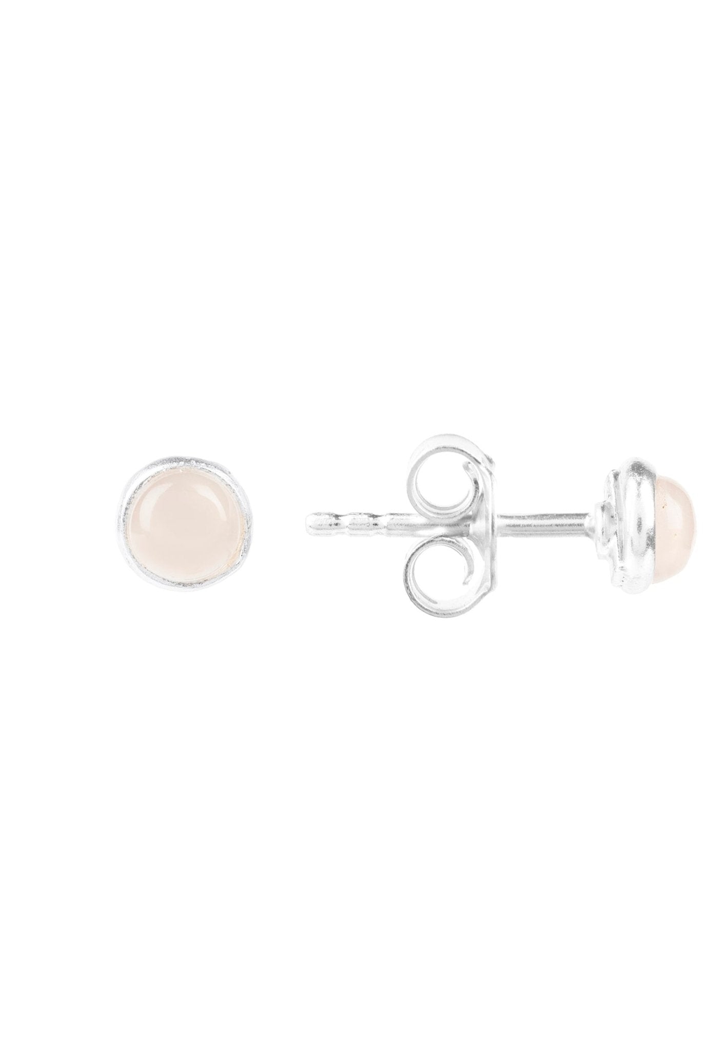 Petite Gemstone Earrings Silver Rose Quartz - LATELITA Earrings