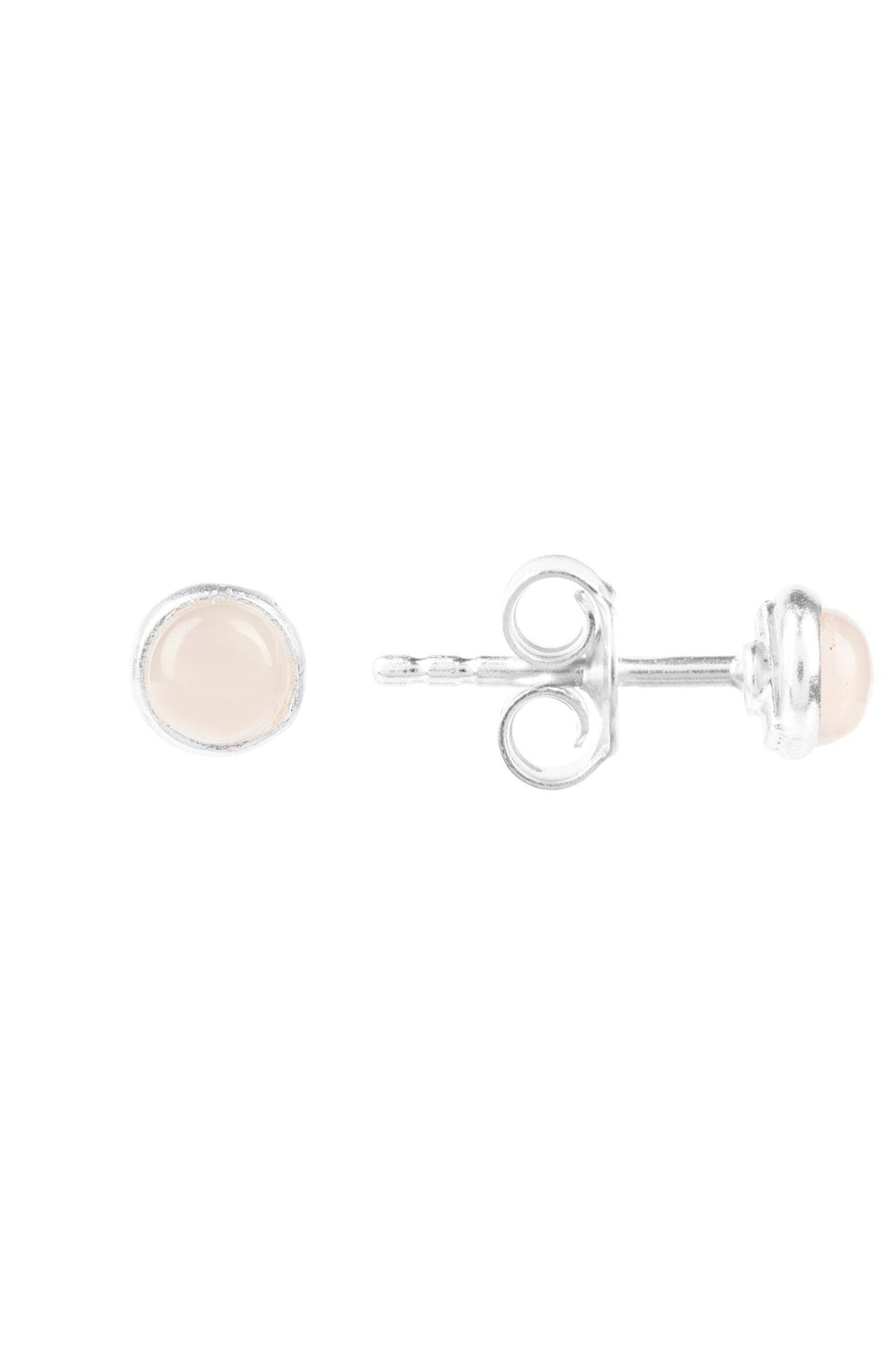 Petite Gemstone Earrings Silver Rose Quartz - LATELITA Earrings