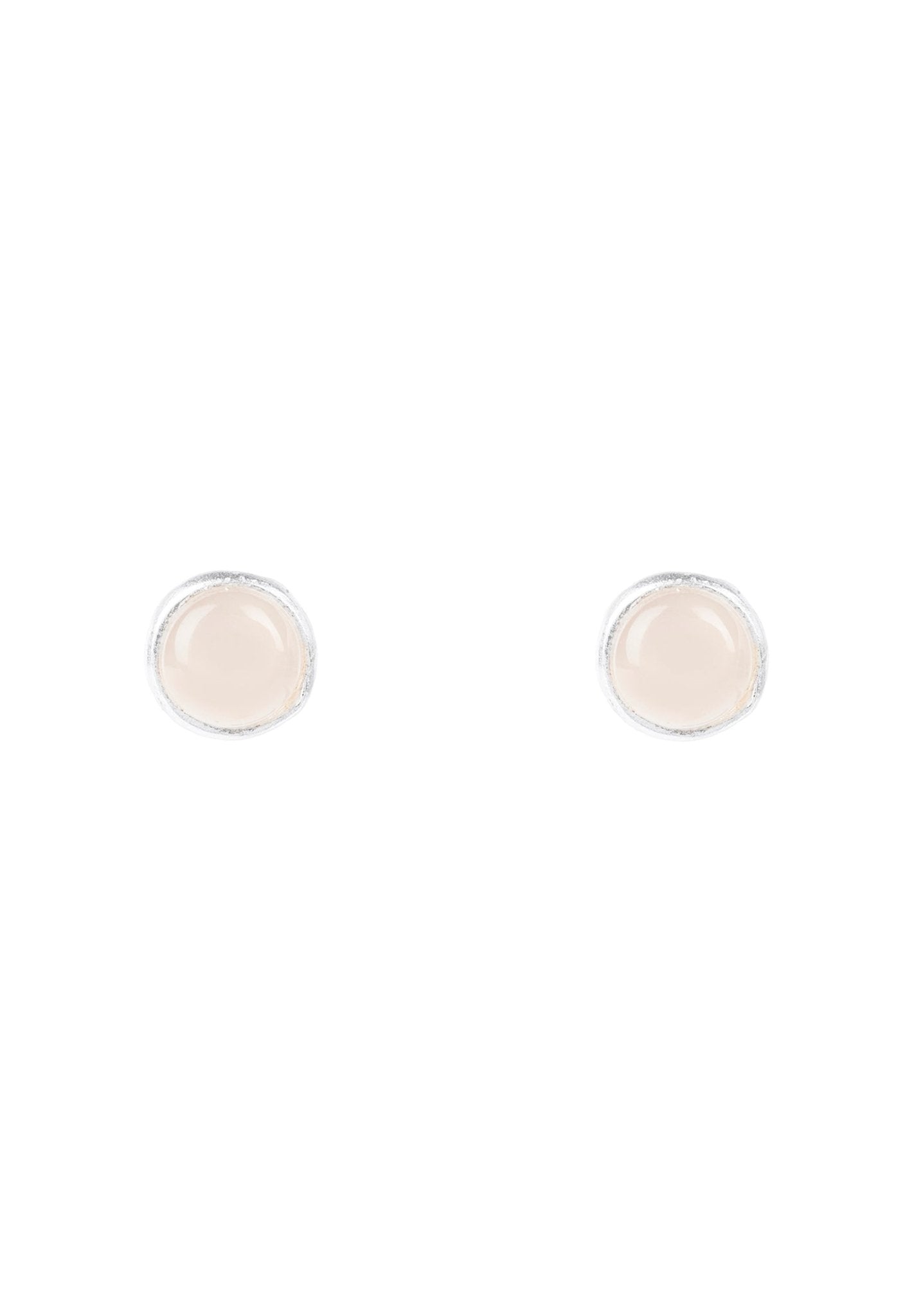 Petite Gemstone Earrings Silver Rose Quartz - LATELITA Earrings