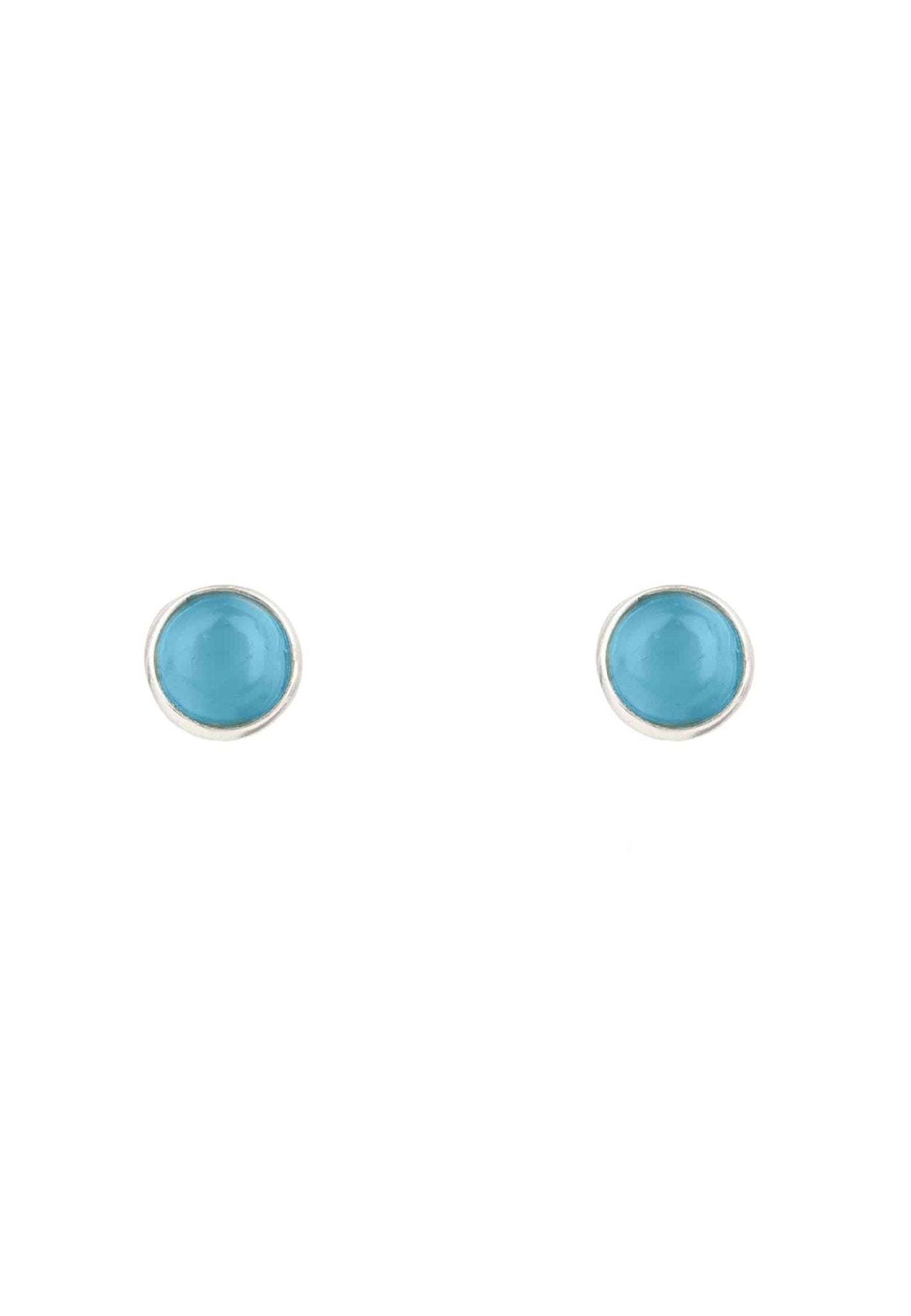 Petite Gemstone Earrings Silver Turquoise - LATELITA Earrings