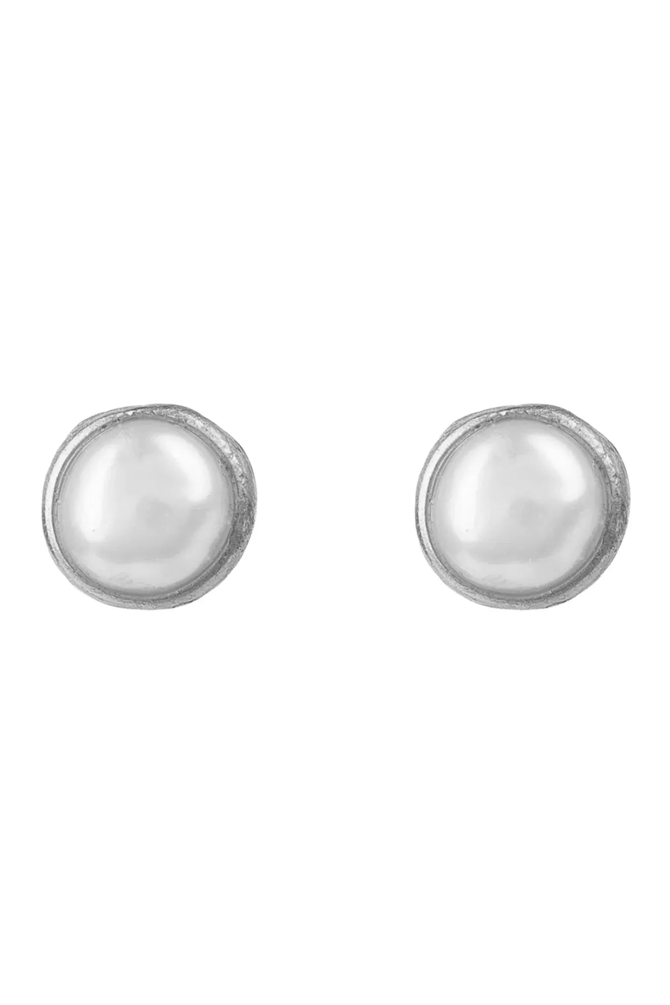 Petite Gemstone Earrings Sterling Silver White Pearl - LATELITA Earrings